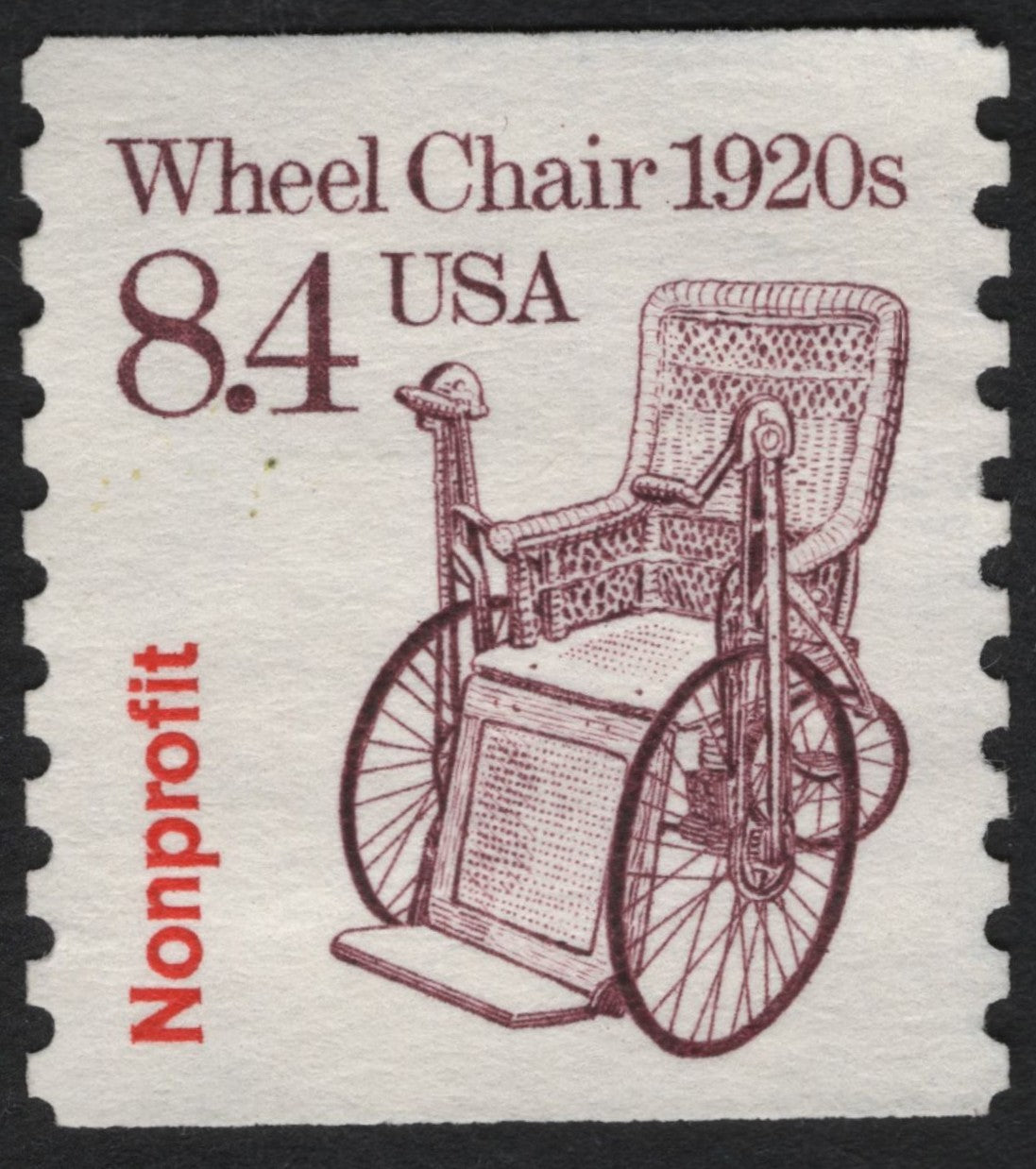 SCG8634 - USA 8.4¢ Wheelchair (1920s Design) Nonprofit Stamp – 1981