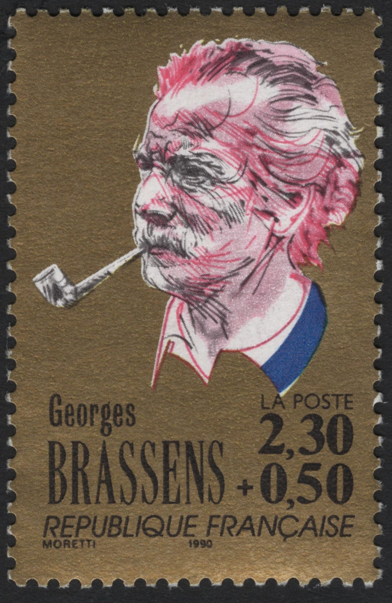 SCG8737 - Georges Brassens Commemorative Stamp – France 1990