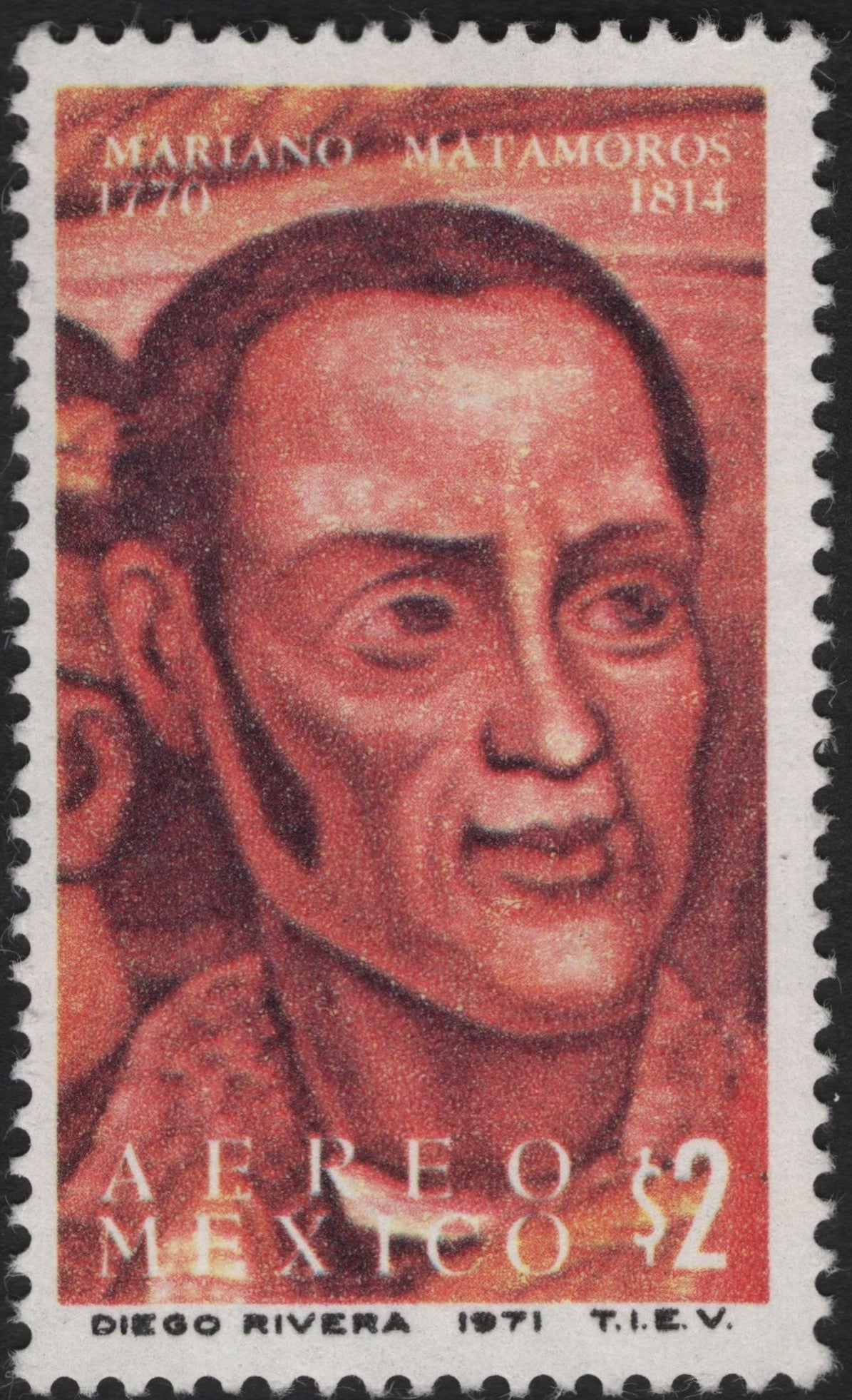 SCG8581 - Mexico 1971 – Mariano Matamoros Airmail Stamp ($2)