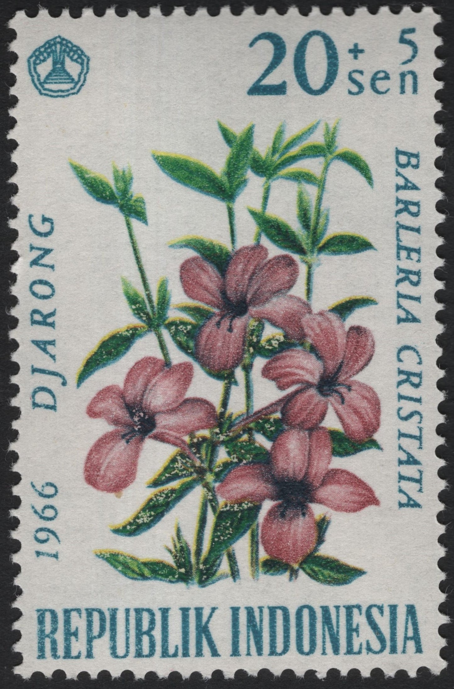 SCG8283 - Indonesia 1966 – Barleria Cristata (Djarong)