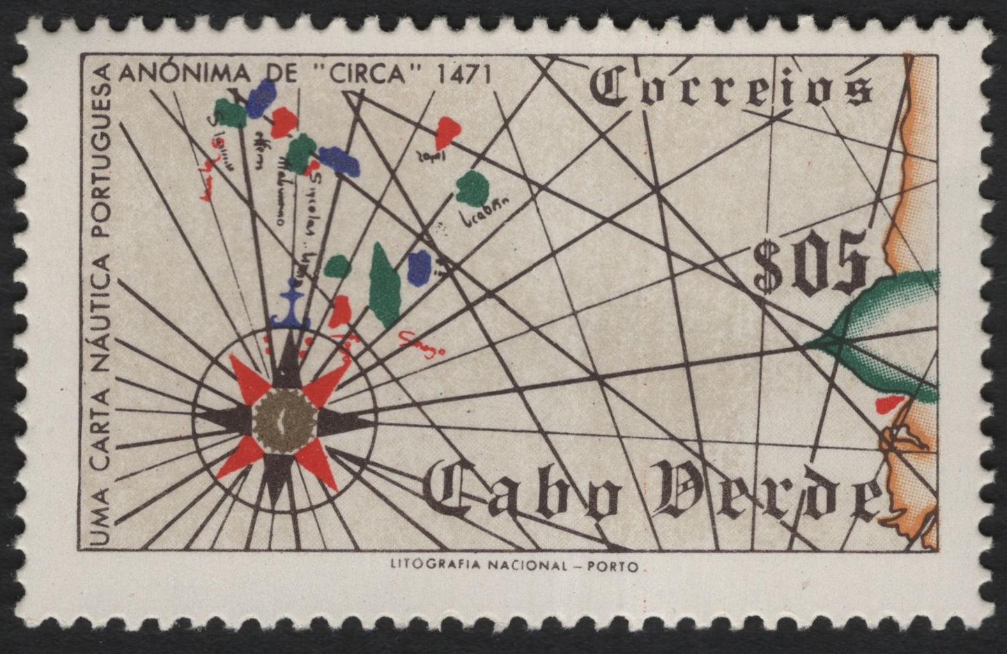 SCG8615 - Cape Verde – Portuguese Nautical Chart, circa 1471