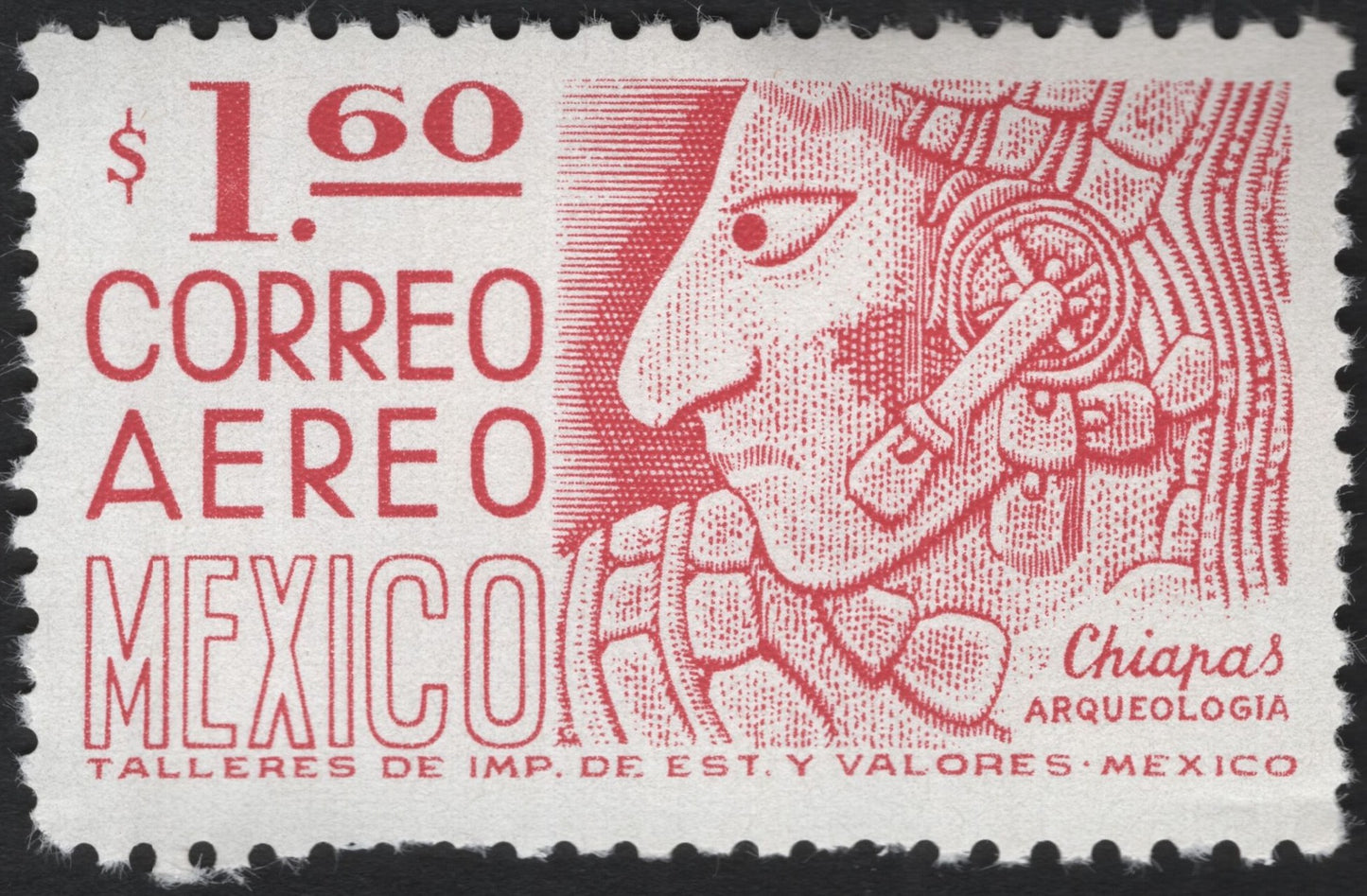 SCG8617 - Mexico – Chiapas Archaeology Airmail Stamp (circa 1960s)