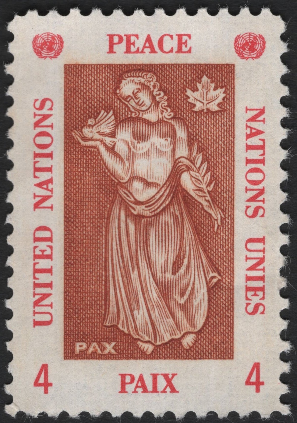 SCG8763 - United Nations 1960 “Peace” Issue – 4¢ Scarlet Red