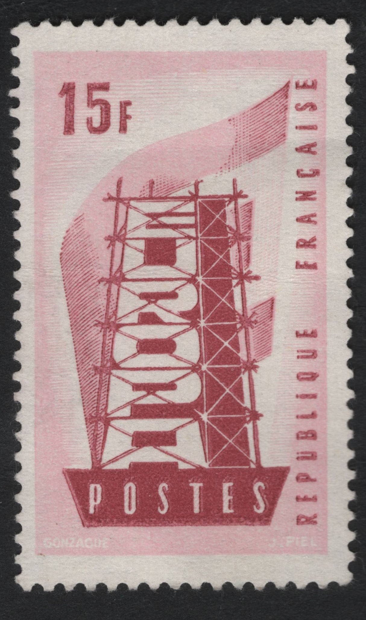 SCG8752 - France 1954 – Modern Communication Tower, 15 Francs