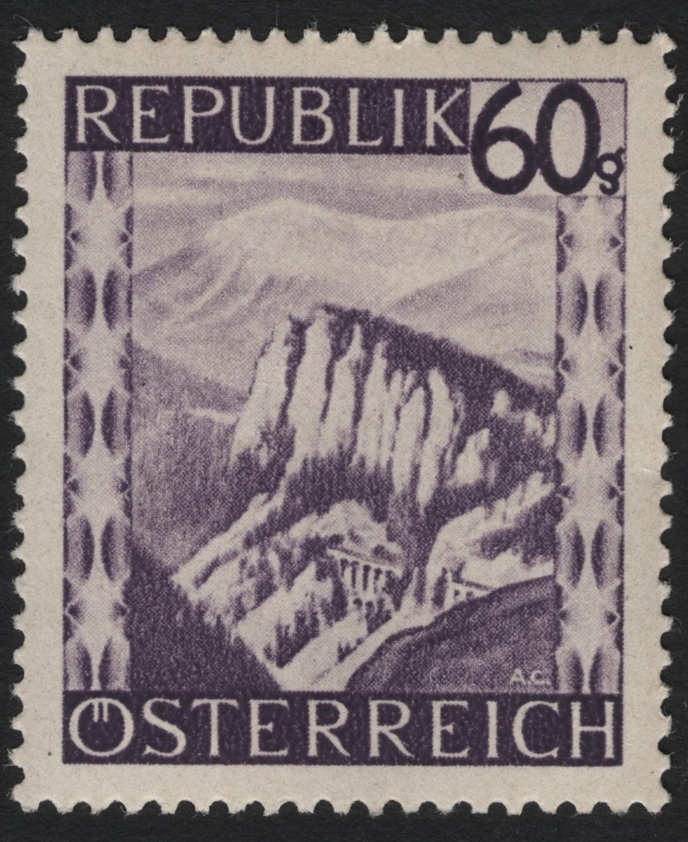 SCG8755 - Austria 1947 – Semmering Railway in the Alps (60 groschen)