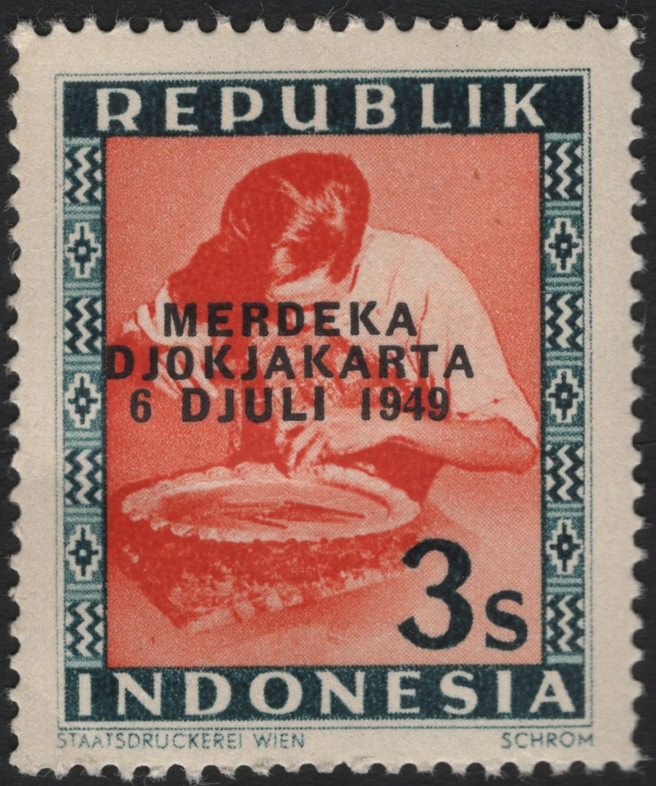 SCG8757 - Indonesia 1949 “Merdeka Djokjakarta” Independence Overprint (3s)