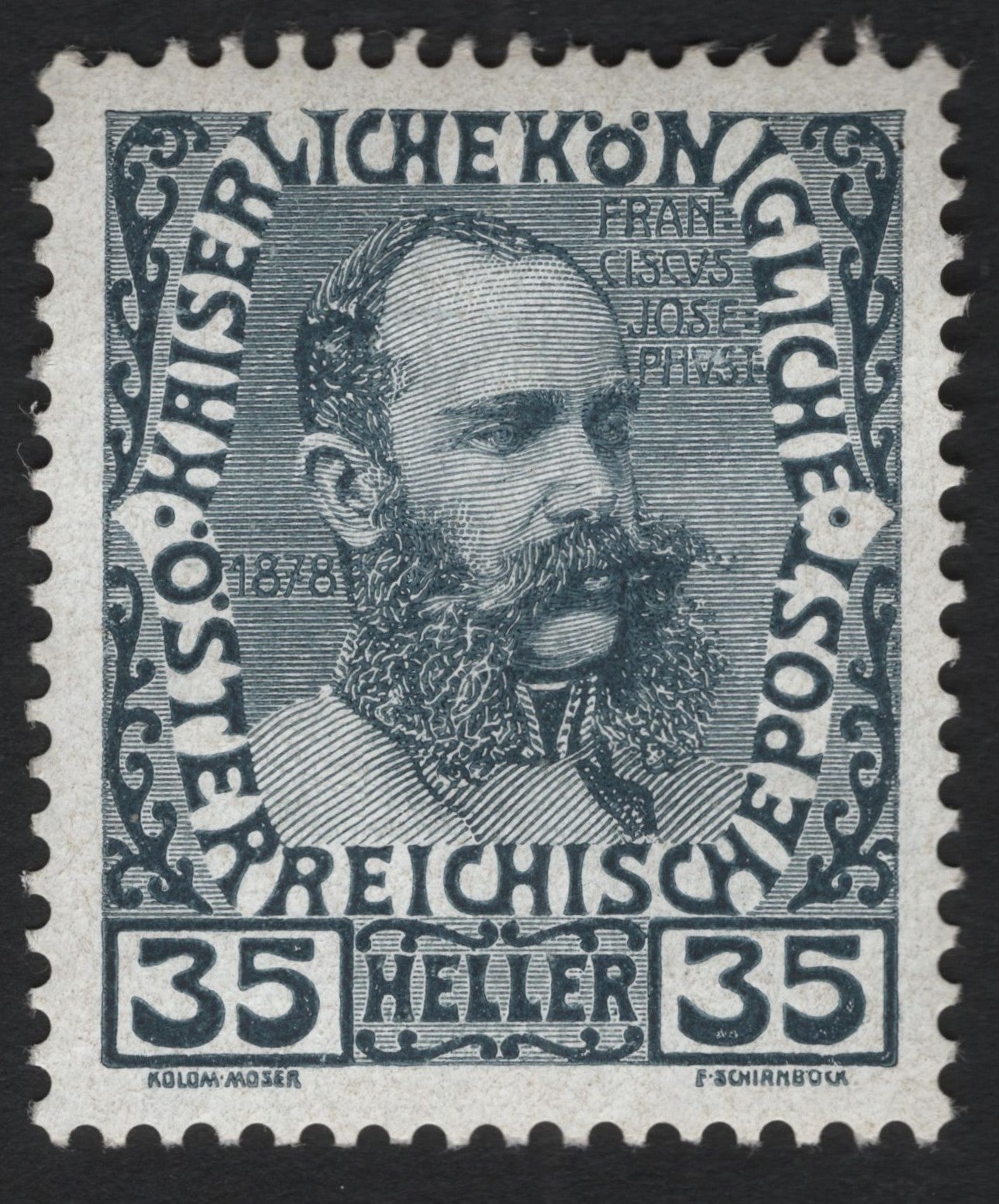 SCG8917 - Austria 1908 – 35 Heller Dark Blue Franz Joseph I Birthday Jubilee Issue