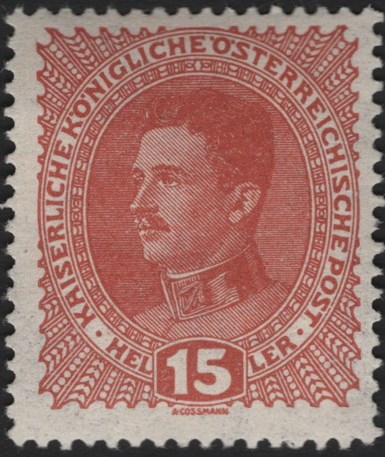 SCG8921 - Austria 1916 – 15 Heller Emperor Karl I (Red)