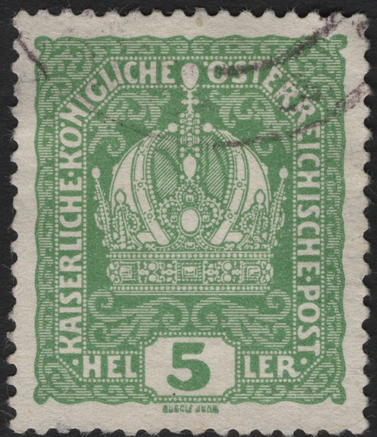 SCG8942 - Austria 1916 – 5 Heller Green, Imperial Crown Definitive