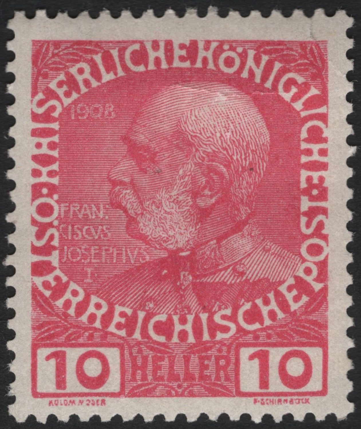 SCG8910 - Austria 1908 – 10 Heller Emperor Franz Joseph I (60th Anniversary Issue)