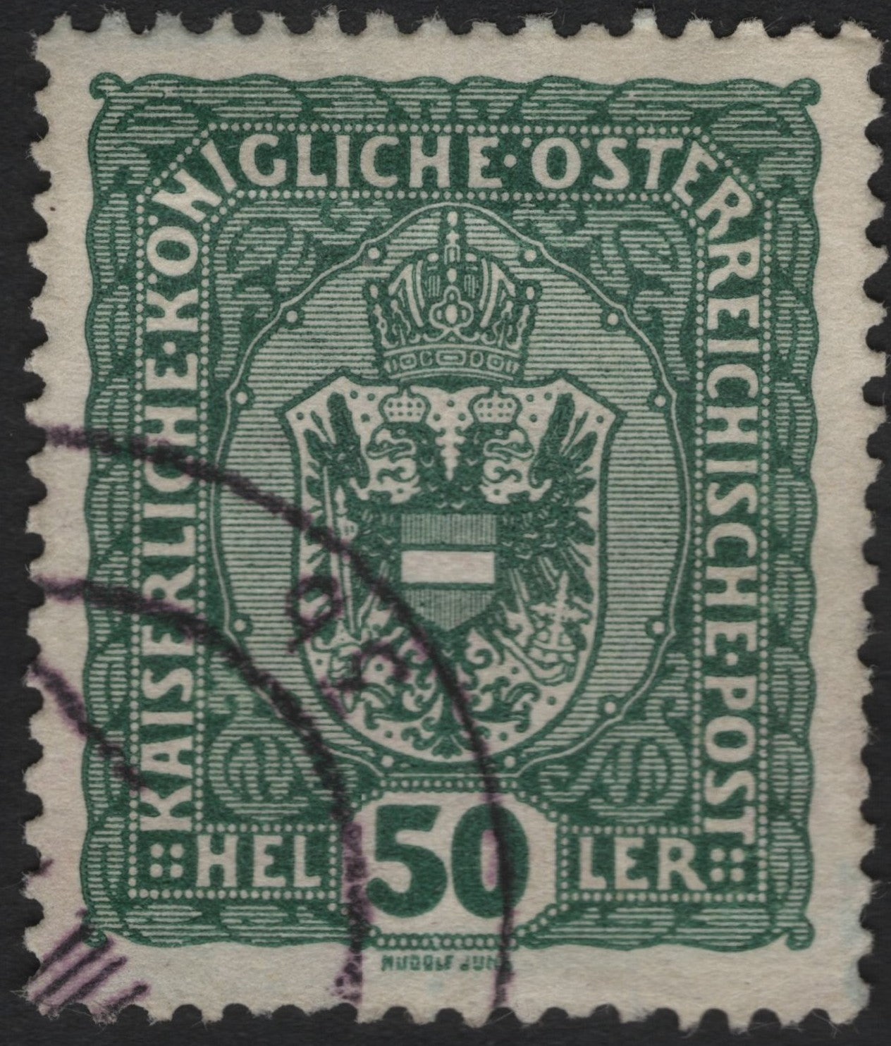 SCG8914 - Austria 1908 – 50 Heller Coat of Arms (Kaiserreich Issue)