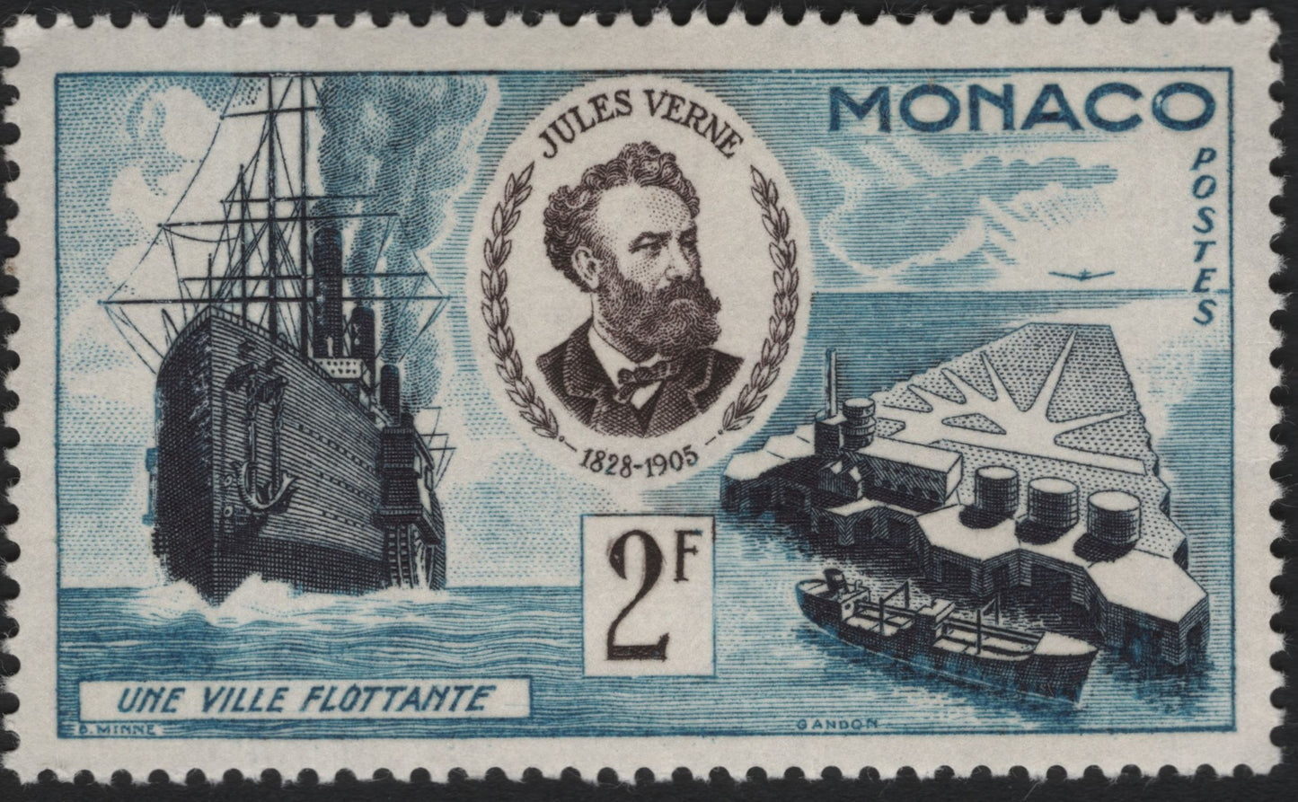 SCG8901 - Monaco 1955 – Jules Verne: “Une Ville Flottante” (2 Francs)