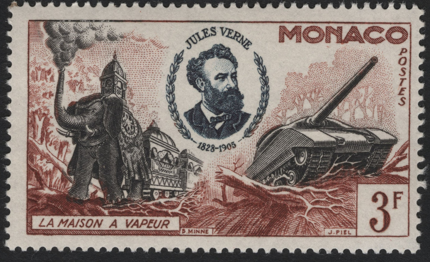 SCG8903 - Monaco 1955 – La Maison à Vapeur (Jules Verne Tribute), 3 Francs