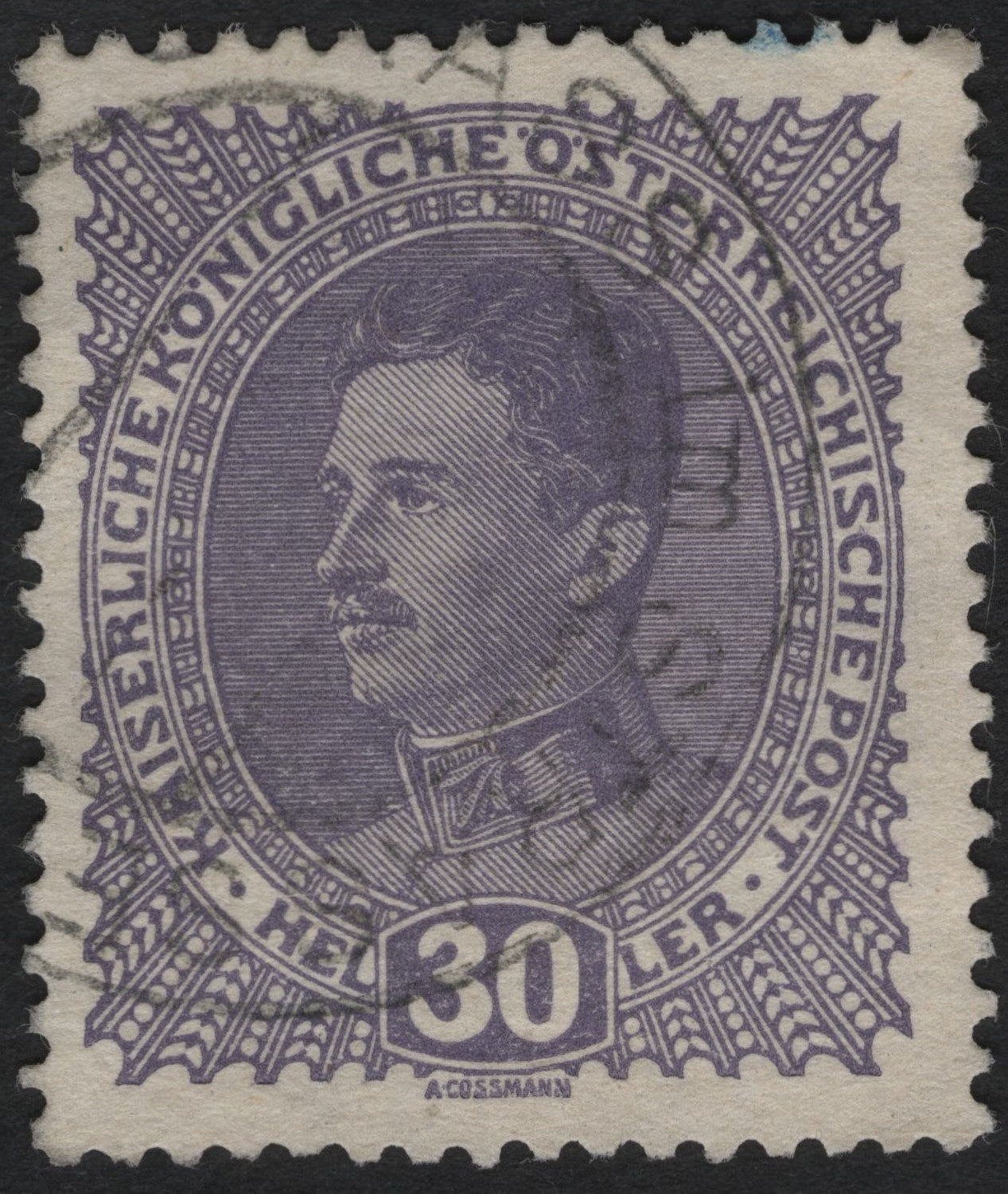 SCG9068 - Austria 30 Heller Violet – Emperor Karl I Definitive