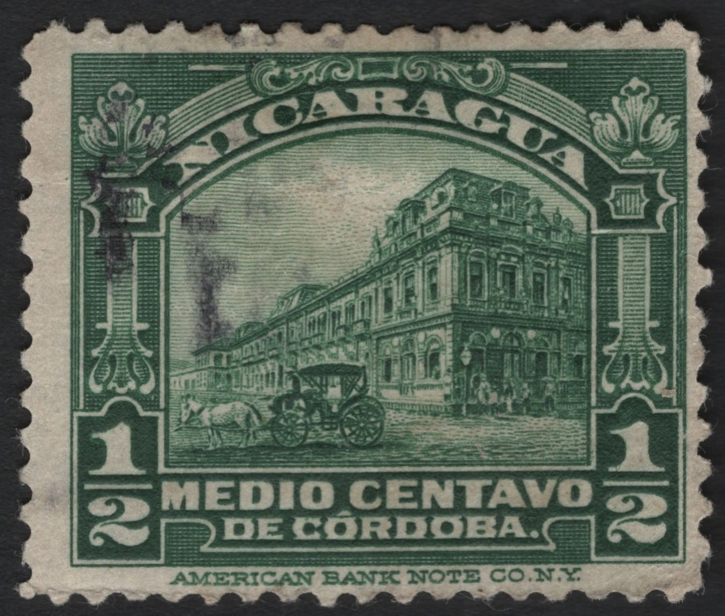 SCG9088 - Nicaragua Half-Centavo Córdoba – Historic Street Scene