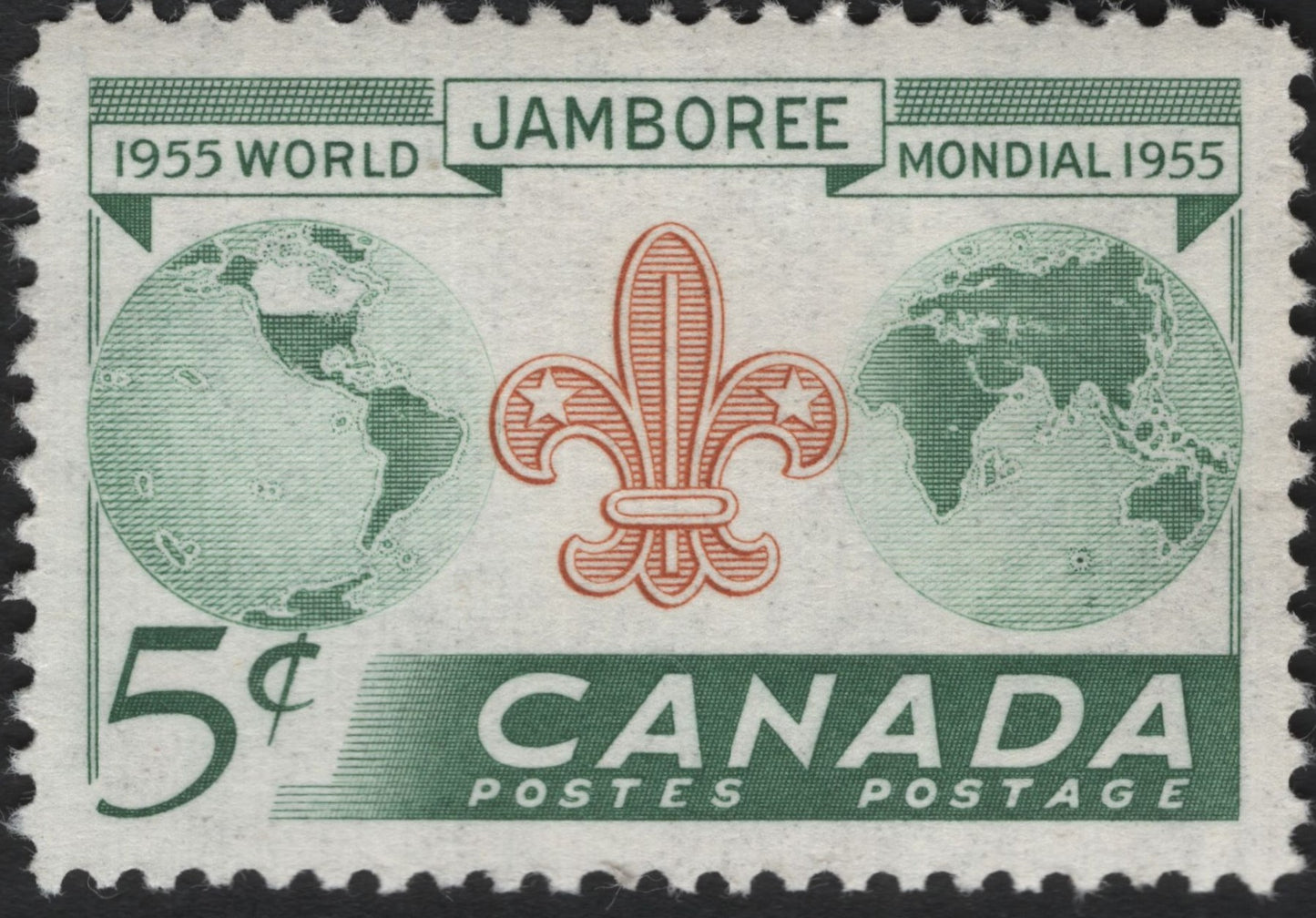 SCG9225 - Canada 1955 “World Jamboree” 5¢ – Boy Scouts Commemorative