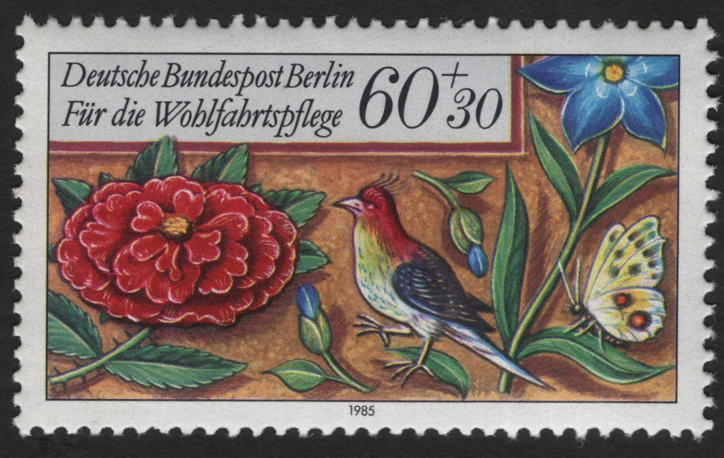 SCG9227 - 1985 Berlin Welfare Semi-Postal – Floral & Faunal Panel (Germany)