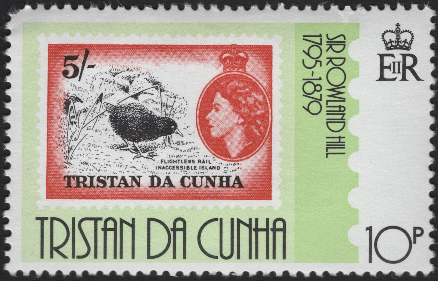 SCG9231 - Tristan da Cunha 10p Flightless Rail – Sir Rowland Hill Tribute (c. 1979)