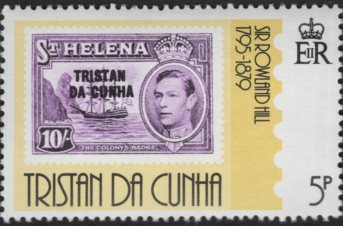 SCG9232 - 1979 Tristan da Cunha 5p – Sir Rowland Hill Centenary & KGVI Badge Reprint