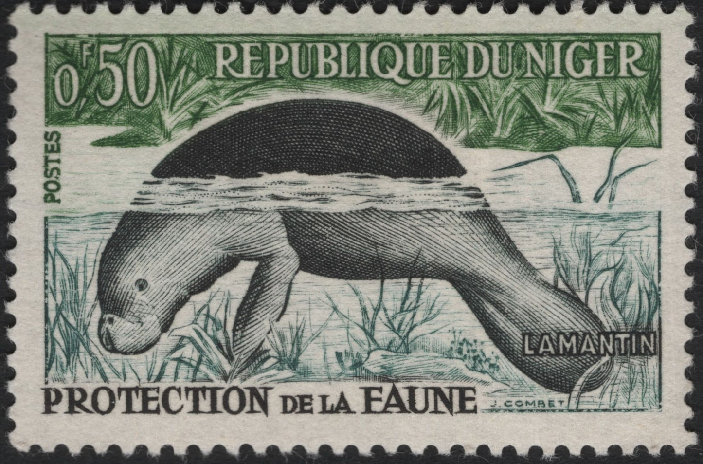 SCG9217 - 🇳🇪 Niger 1960s – “Lamantin (Manatee) – Protection de la Faune” – 0f50