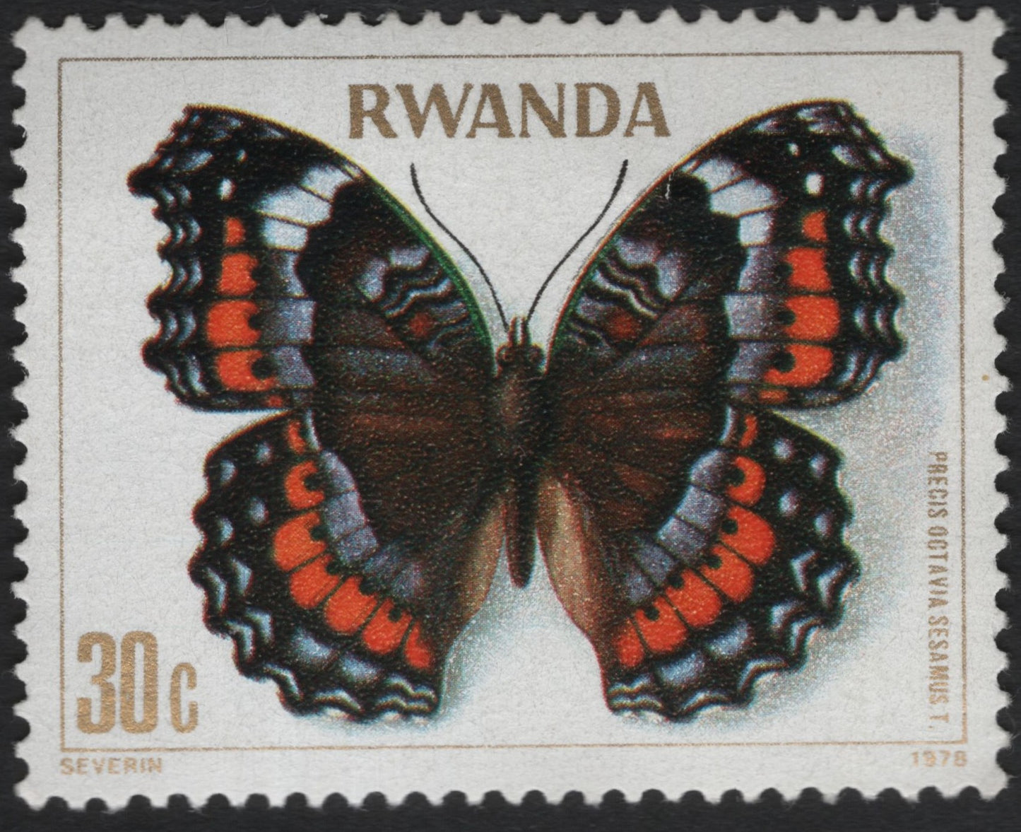 SCG9220 - Rwanda 1978 Precis Octavia Sesamus – 30c Butterfly Issue