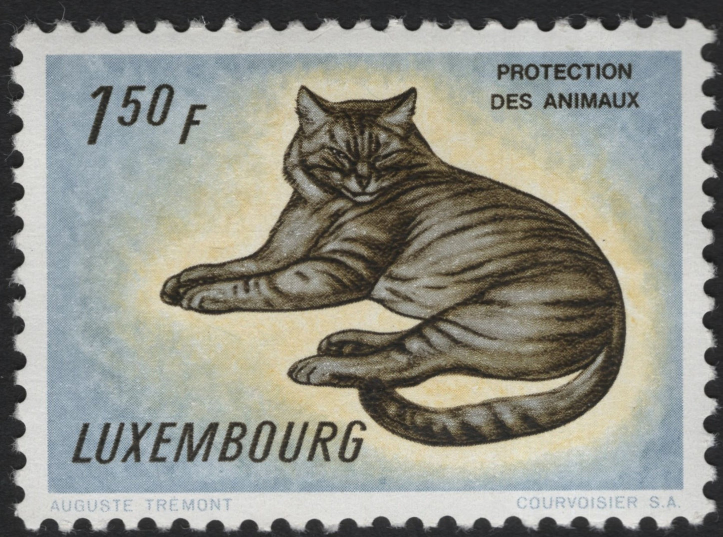SCG9223 - Luxembourg 150F “Protection des Animaux – Cat” (Auguste Trémont)