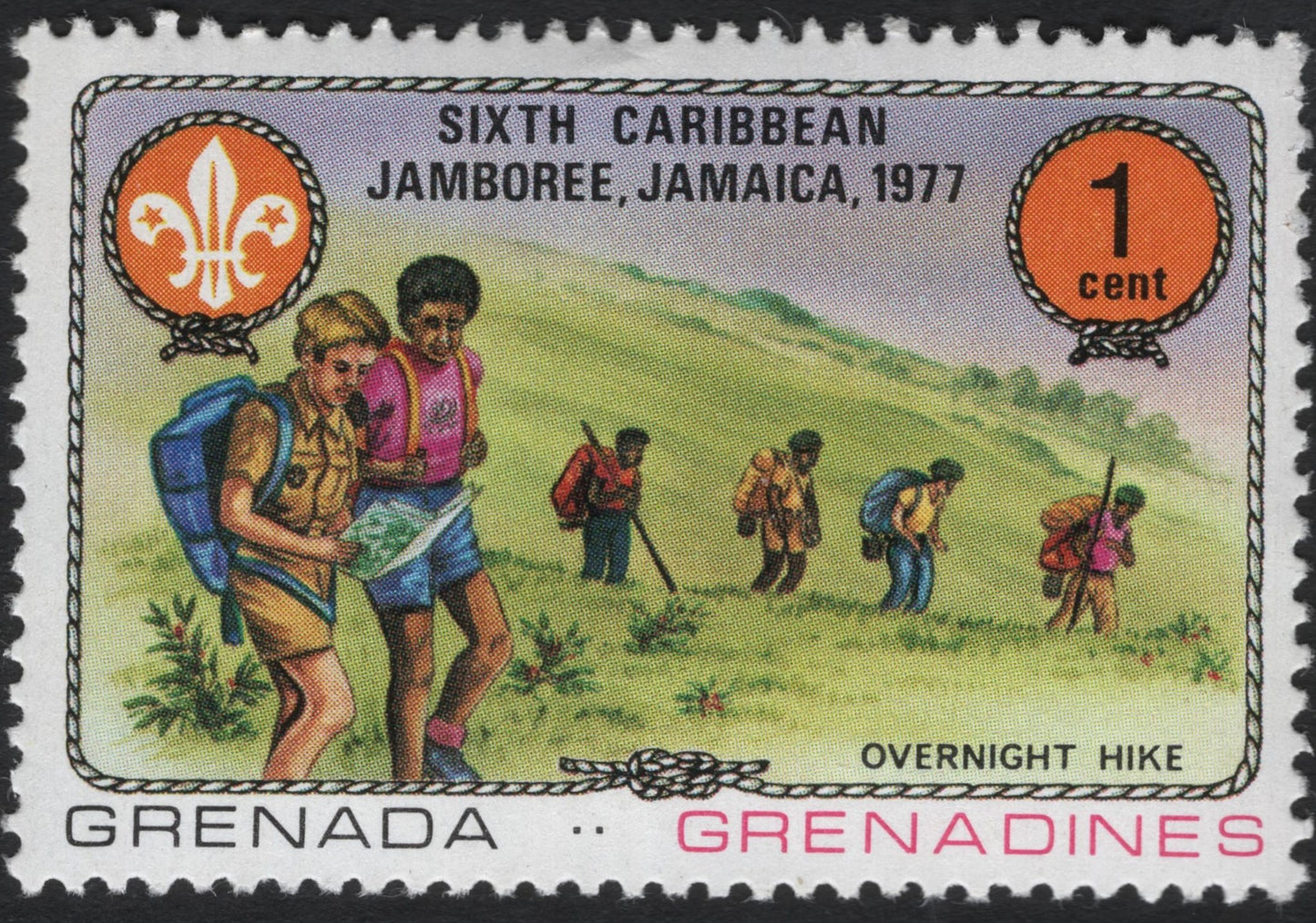 SCG9476 - Grenada Grenadines 1977 – Sixth Caribbean Jamboree “Overnight Hike” (1c)