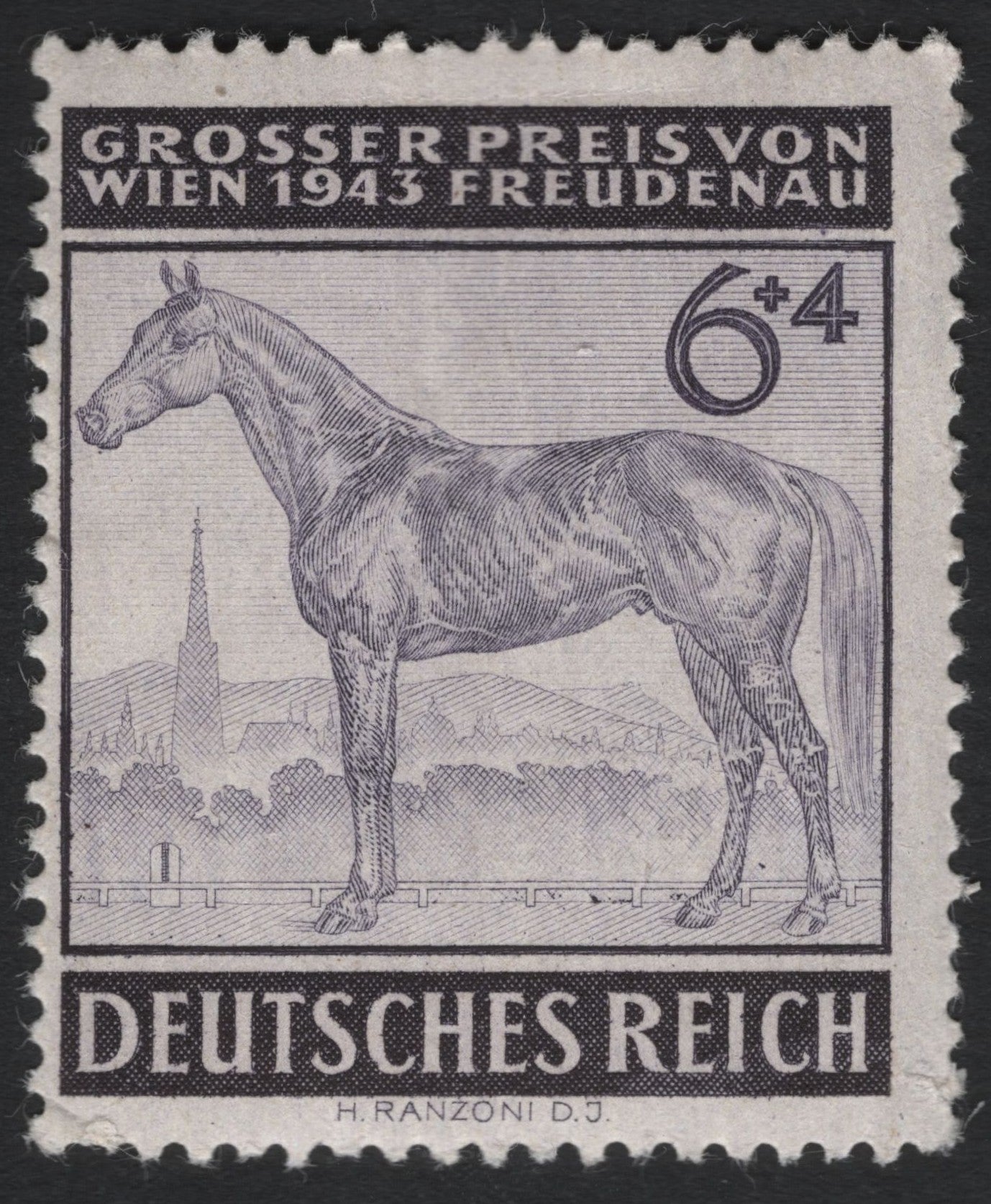 SCG9252 - 1943 Germany – Freudenau Horse Racing Semi-Postal (6+4 Pf)