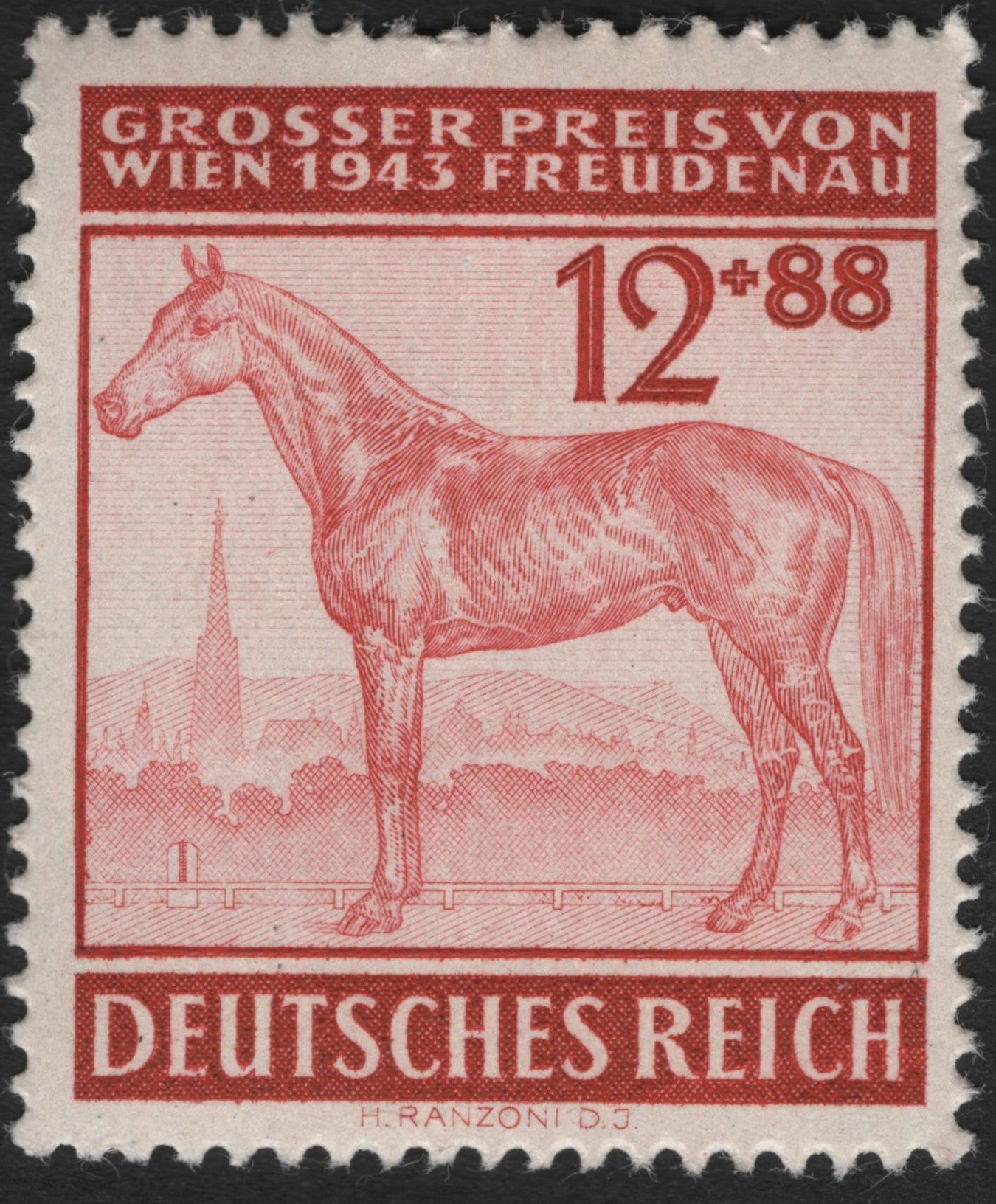 SCG9260 - Germany 1943 – Freudenau Horse Race Semi-Postal (12+88 Pfennig)