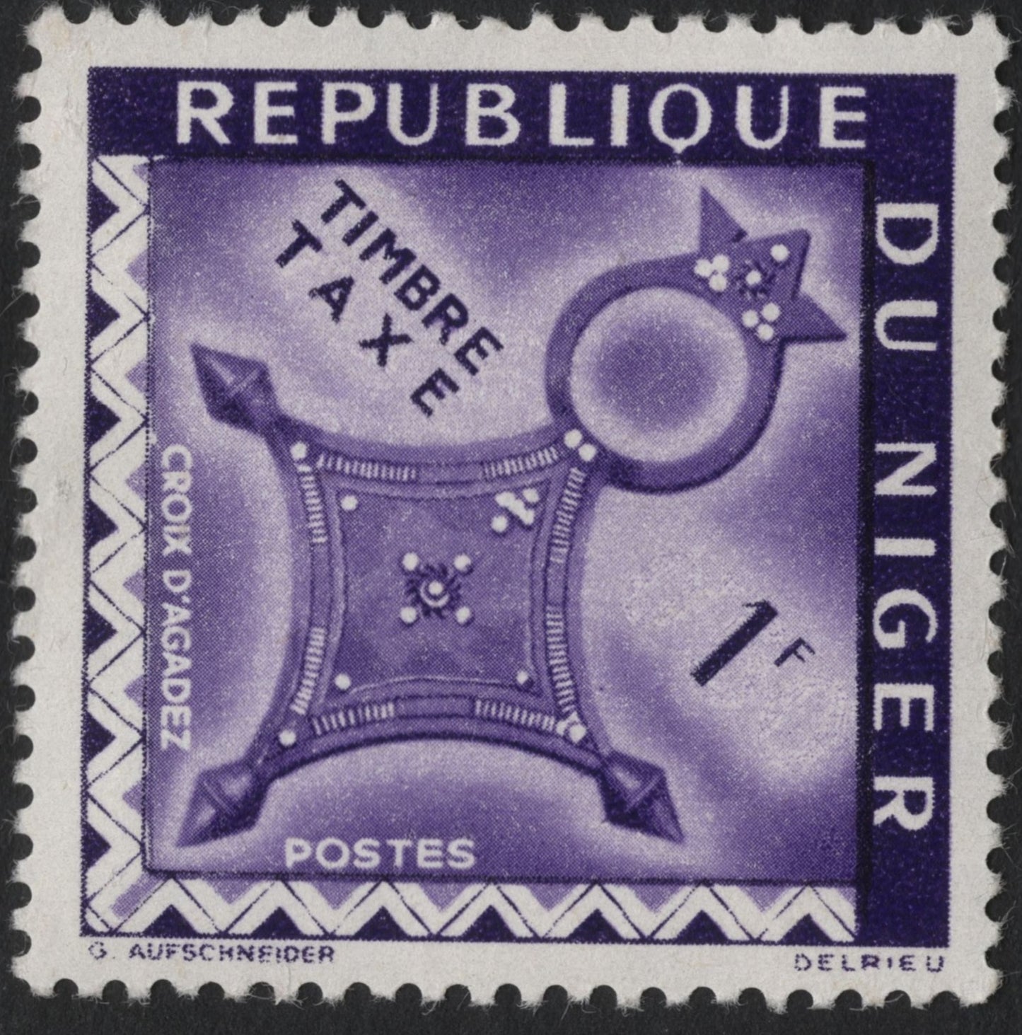 SCG9410 - Niger – “Croix d’Agadez” Postage Due, 1F (Timbre-Taxe)
