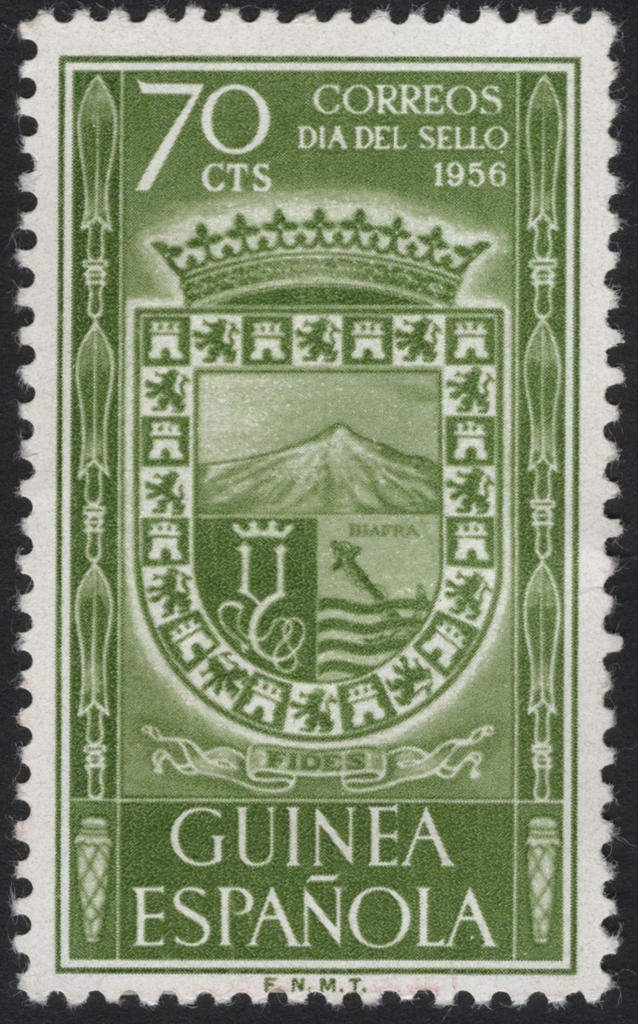 SCG9391 - 1956 Spanish Guinea – Día del Sello Coat of Arms (70c Green)