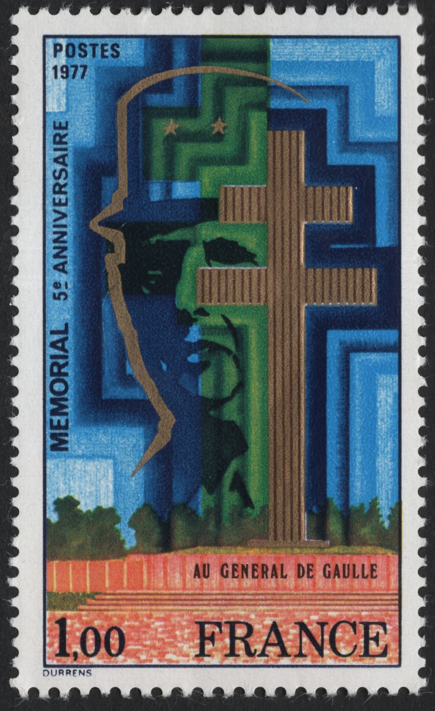 SCG9412 - France 1977 – 5th Anniversary Memorial to General de Gaulle