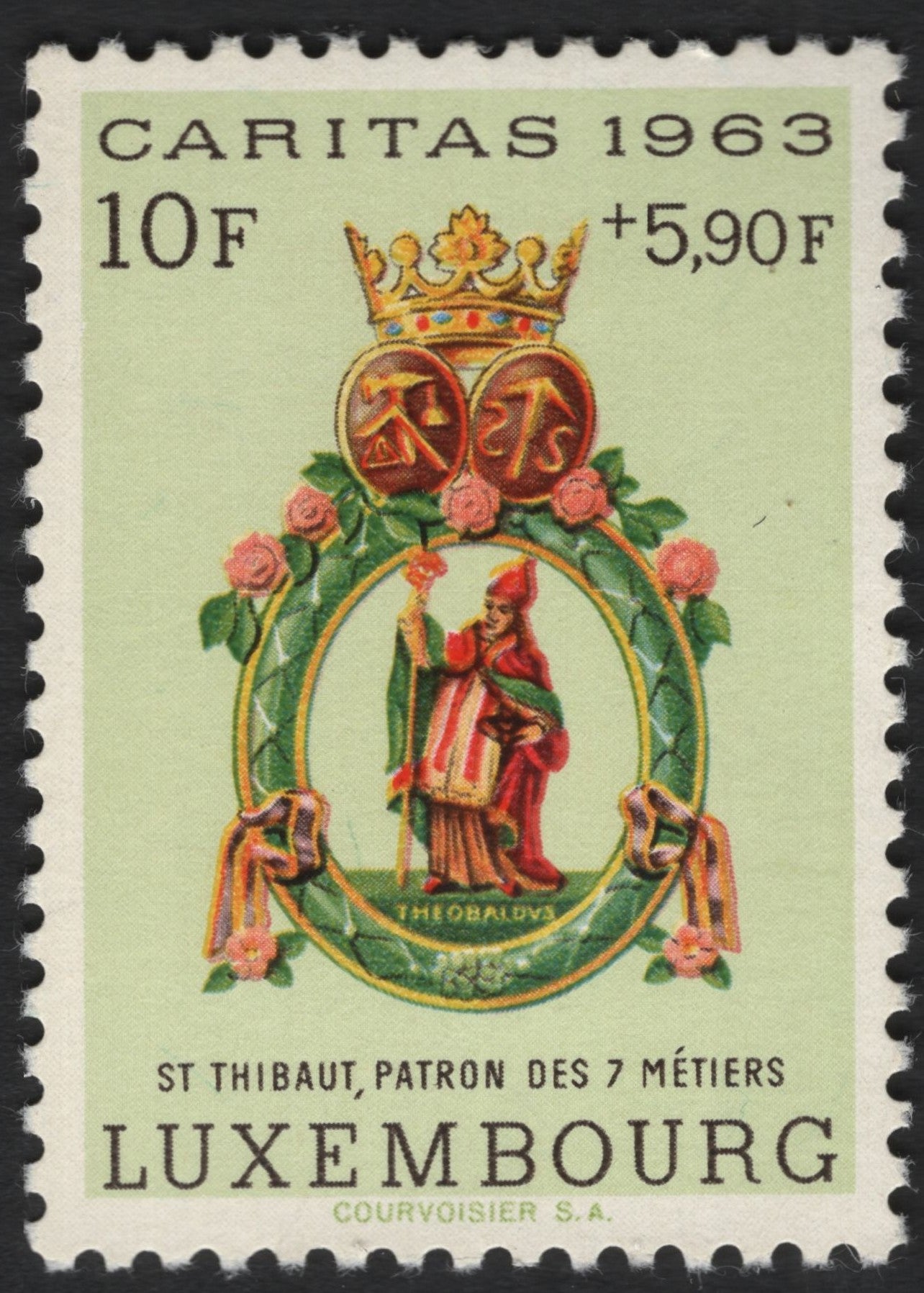 SCG9429 - Luxembourg 1963 Caritas – St. Thibaut, Patron of the Seven Guilds (10F + 5.90F)