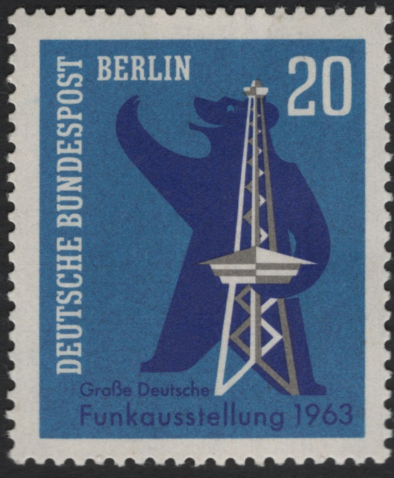 SCG9502 - Germany (Berlin) 1963 – “Große Deutsche Funkausstellung” 20 Pf Stamp