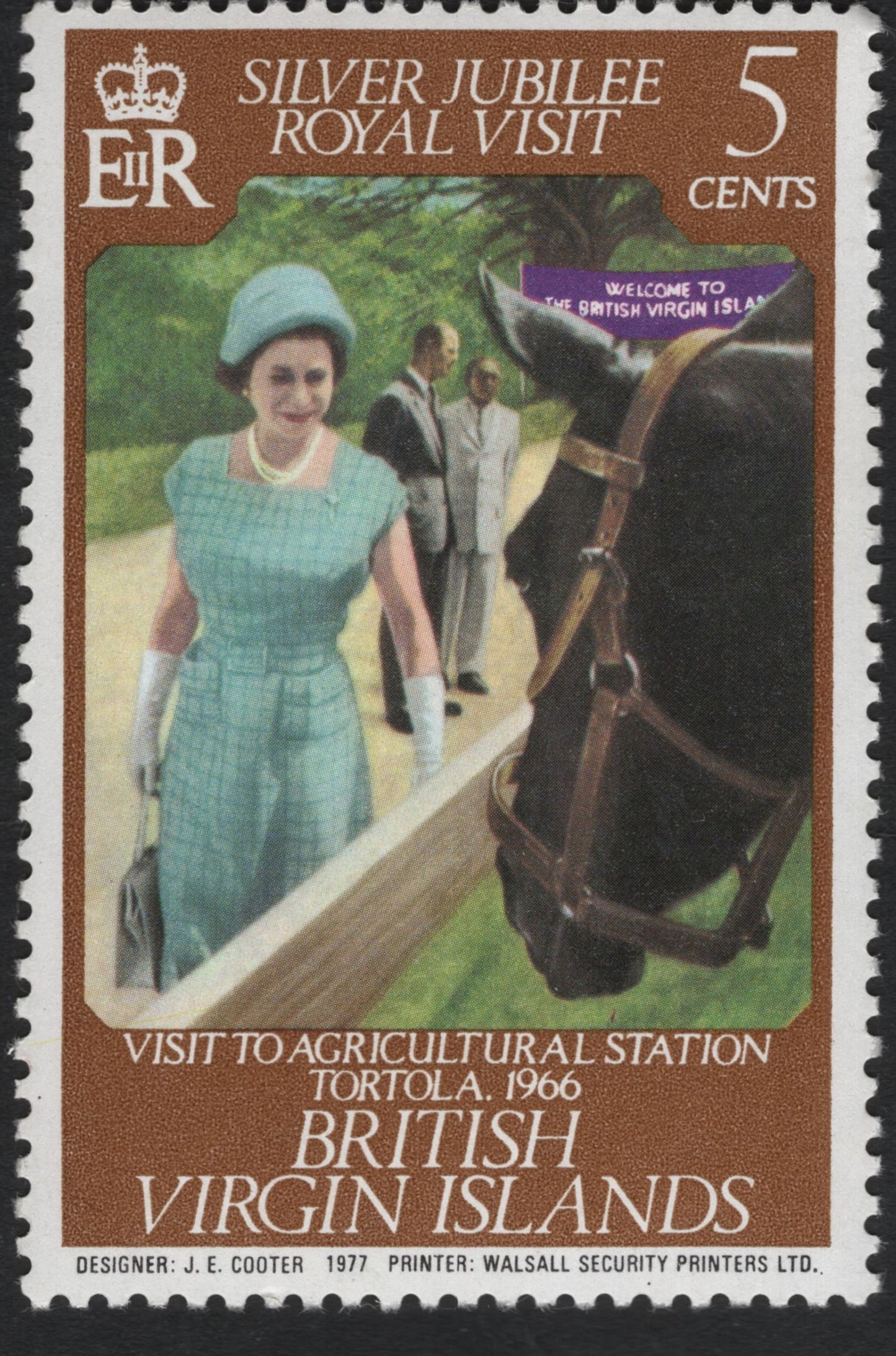 SCG9483 - 1977 British Virgin Islands Silver Jubilee – Royal Visit to Tortola 5c