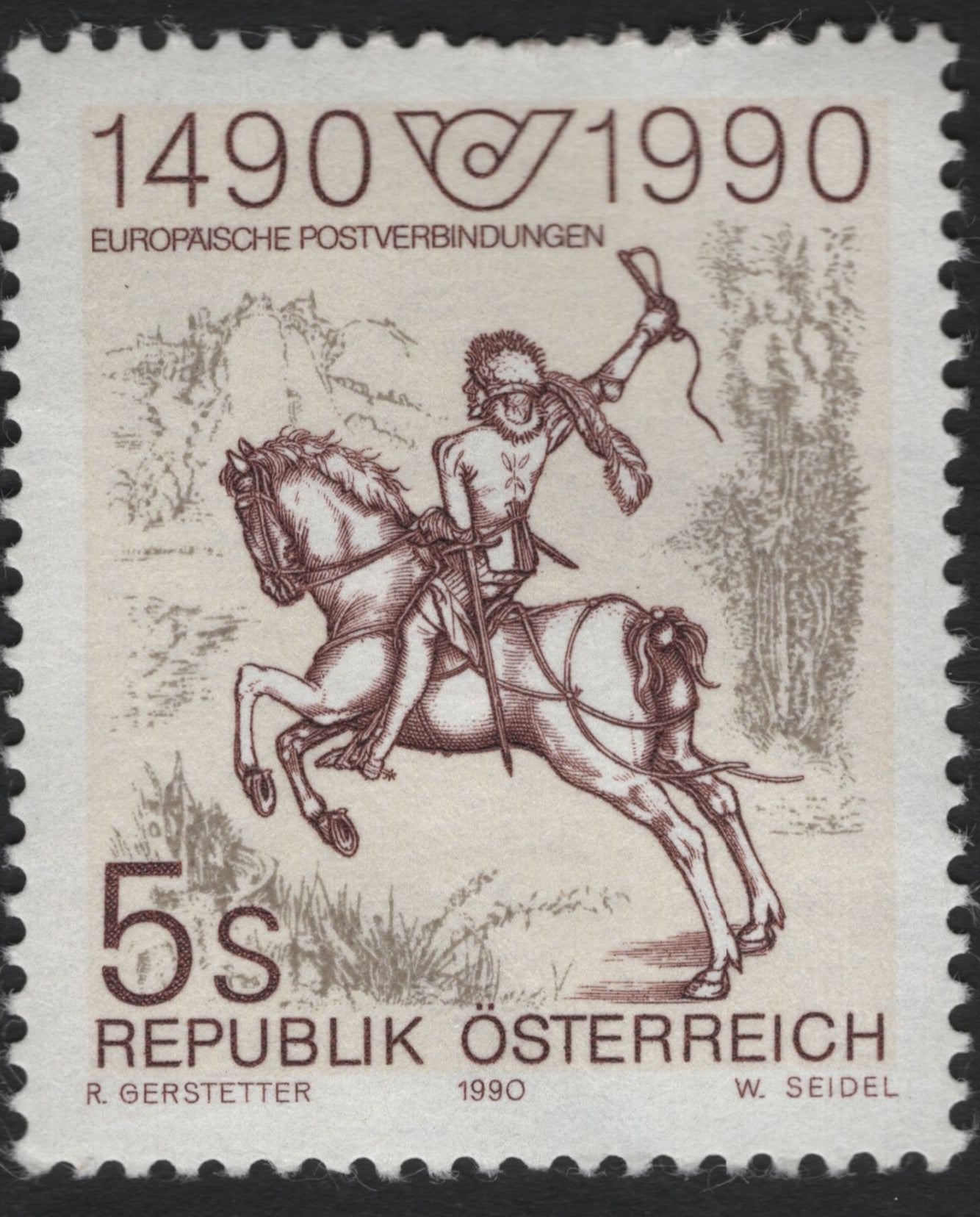 SCG9537 - Austria 1990 – 500 Years of European Postal Connections (5 Schilling)
