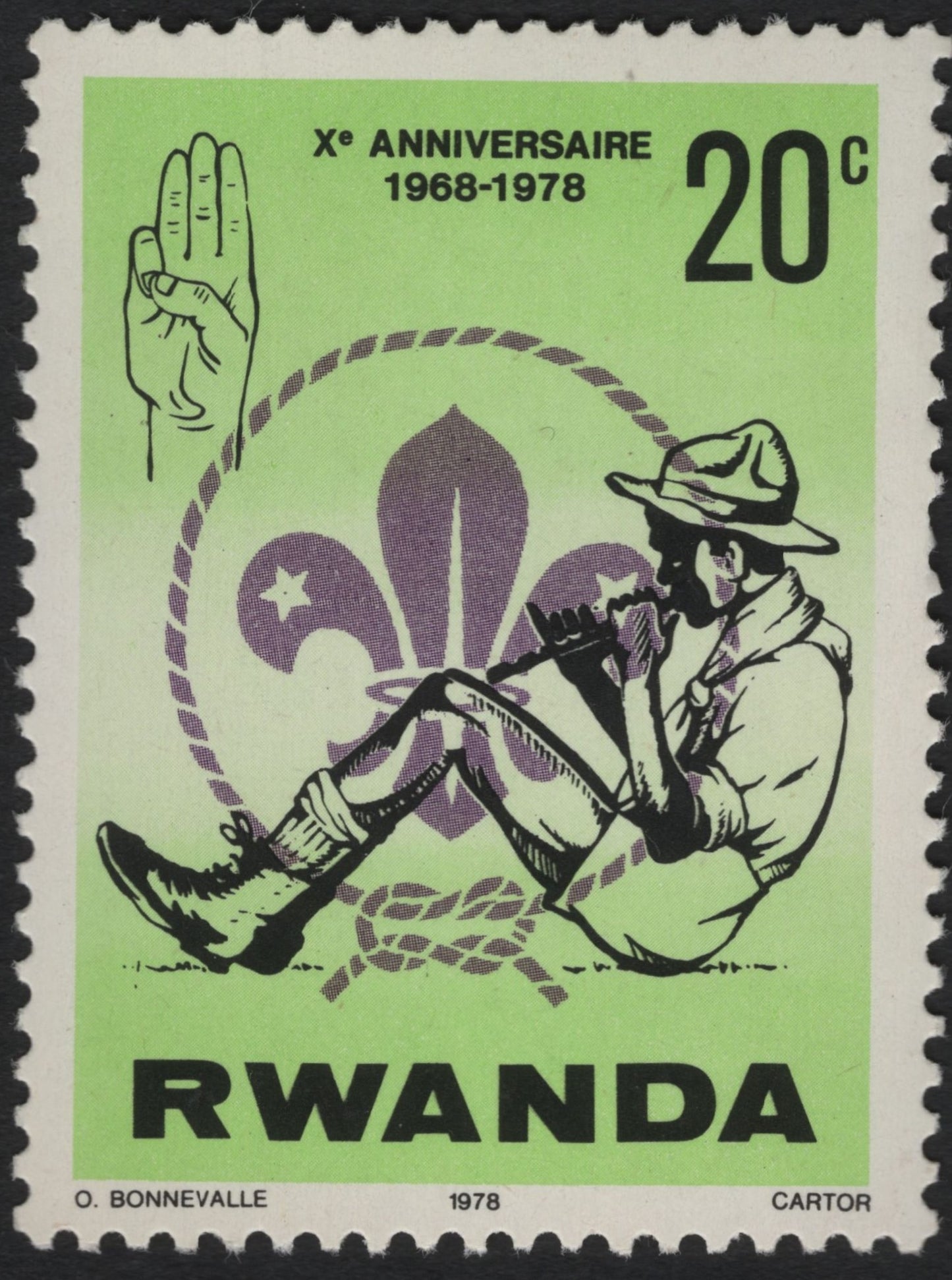 SCG10132 - Rwanda 1978 – 10th Anniversary of Scouting, 20c Commemorative