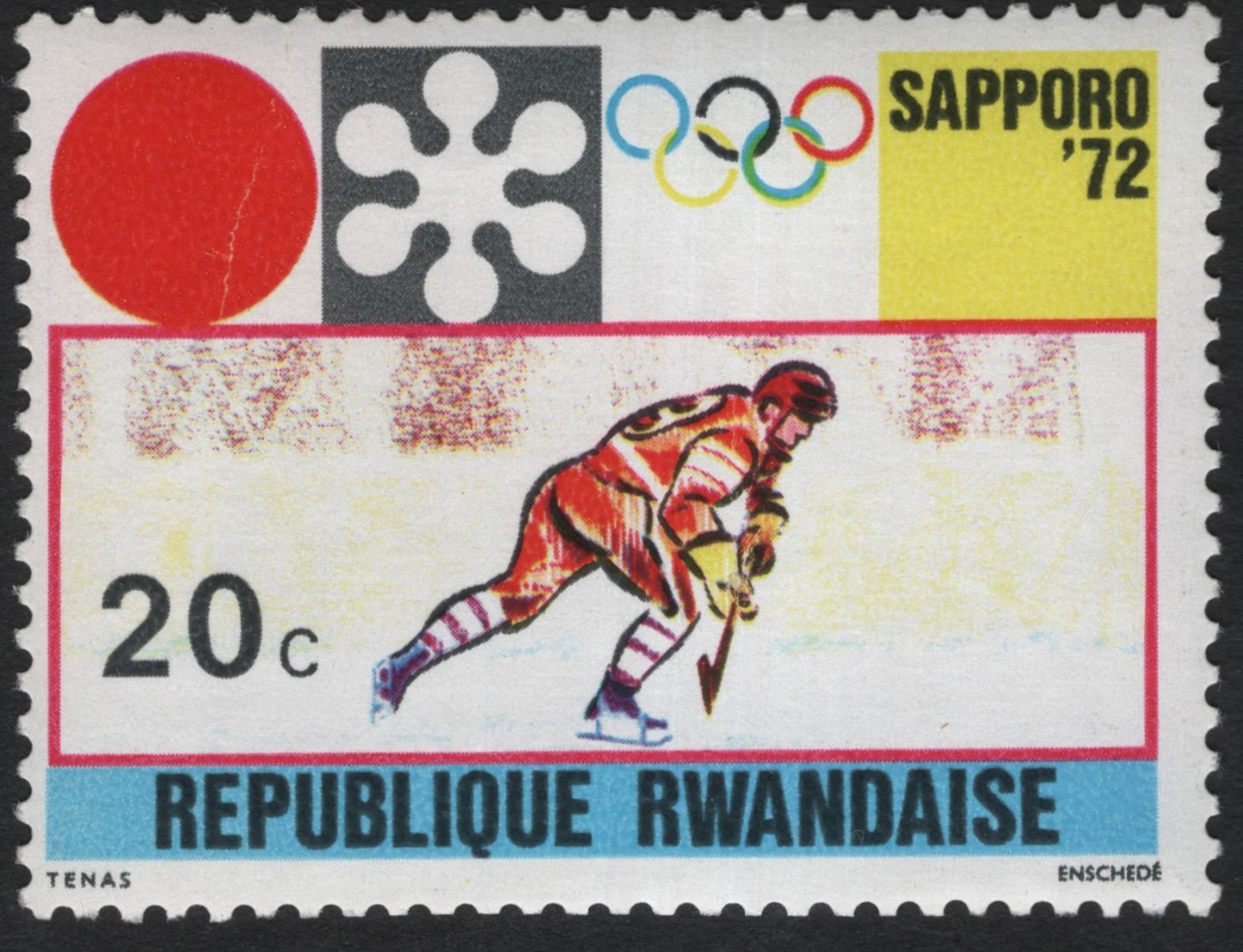 SCG10141 - Rwanda 1972 Winter Olympics – Ice Hockey Commemorative 20c