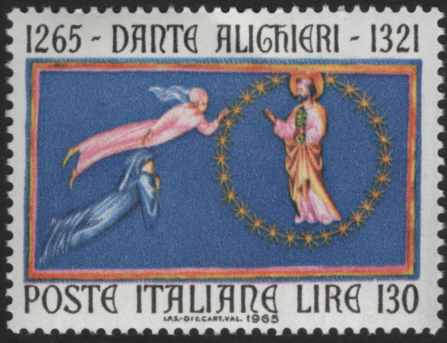 SCG10142 - 🇮🇹 Italy 1965 – Dante Alighieri 700th Birth Anniversary, 130 Lire