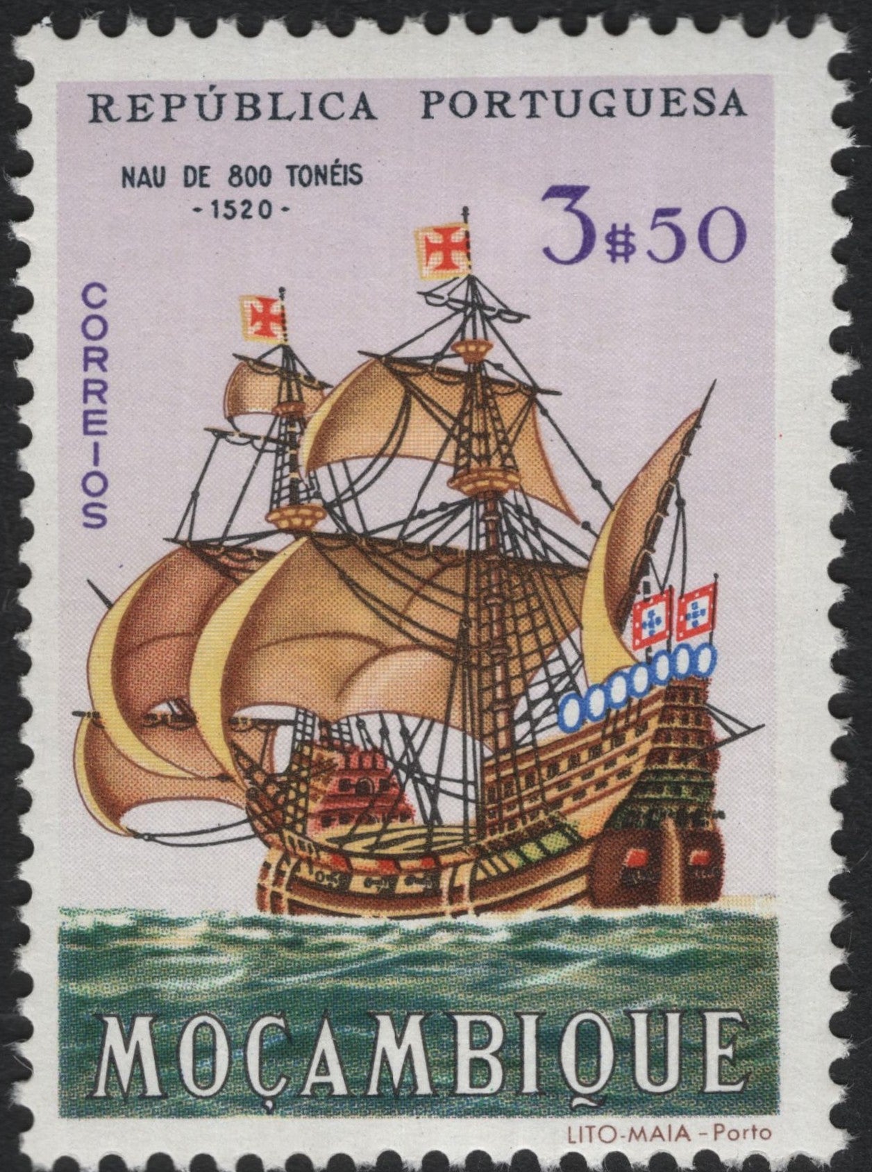 SCG9671 - Mozambique – Portuguese 800-Ton Nau, 1520 (3$50)
