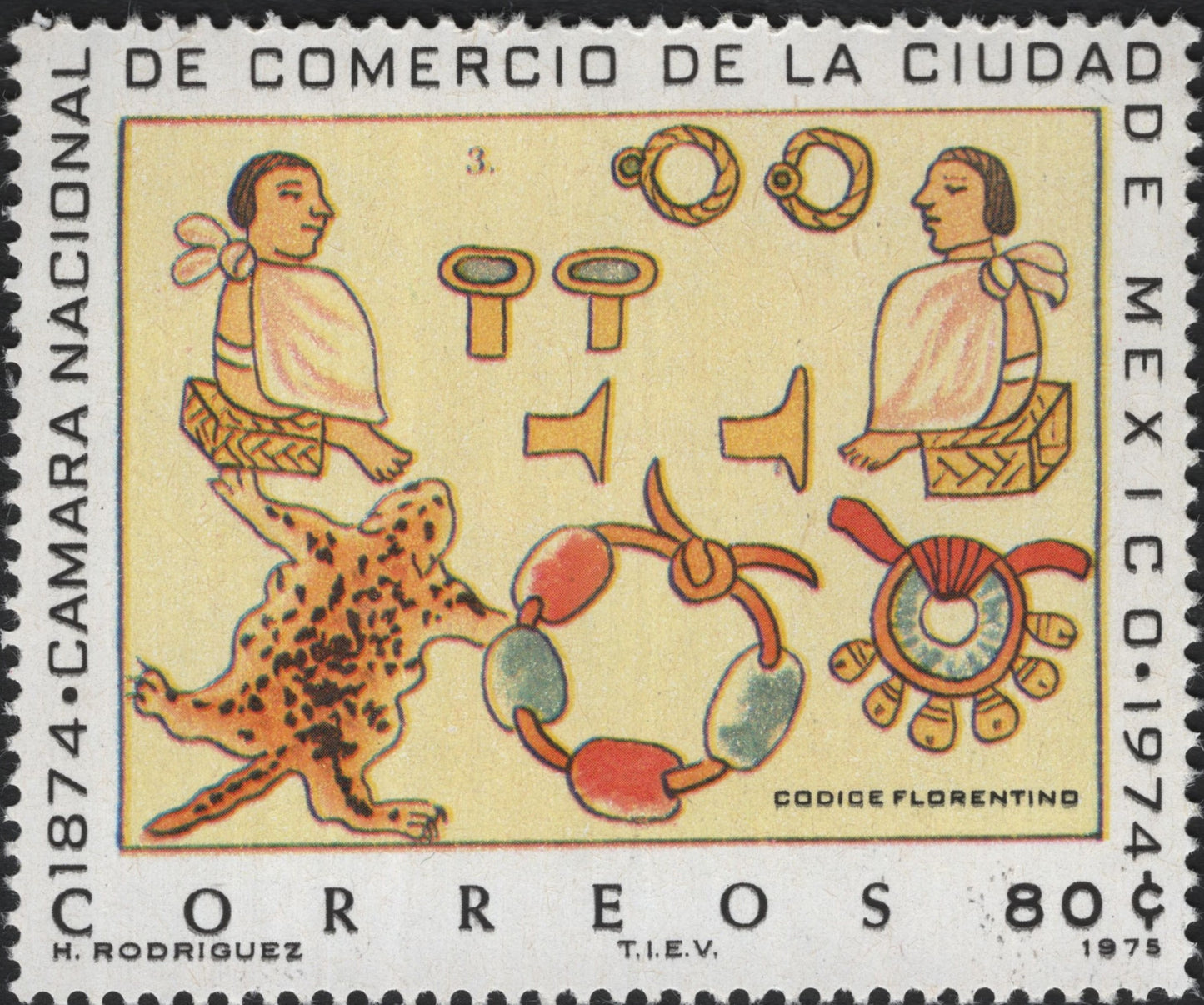 SCG9666 - Mexico – 1975 Chamber of Commerce Centennial (Codex Florentino Artwork) – 80¢