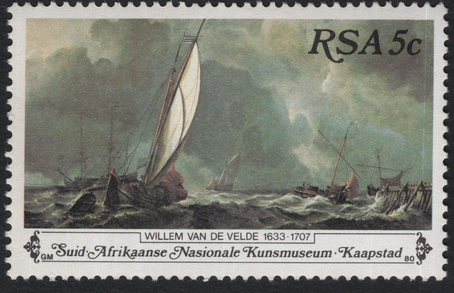 SCG10160 - South Africa 1980 Willem van de Velde Maritime Painting – 5c Art Museum Issue