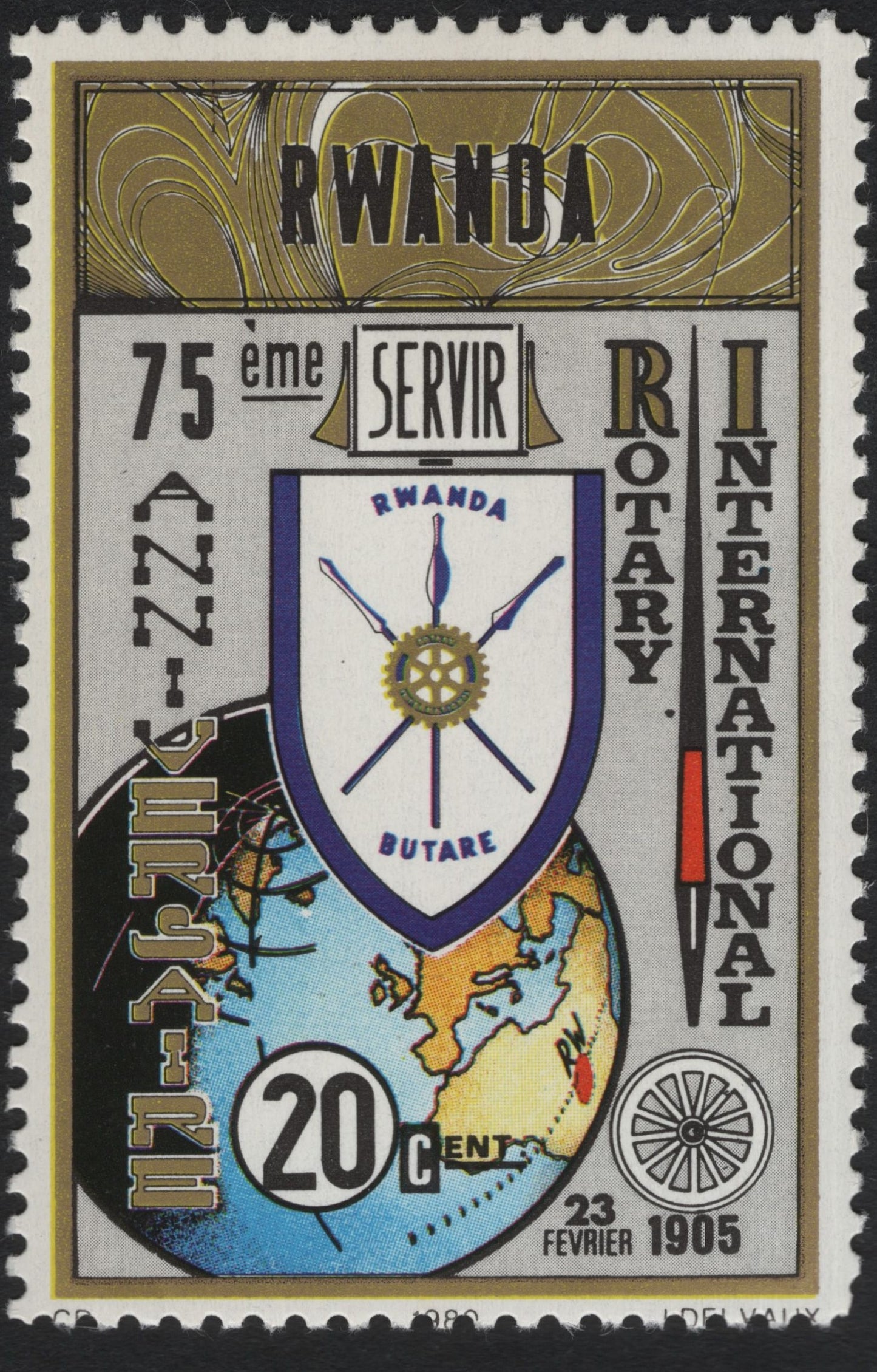 SCG10146 - Rwanda 1979 – 75th Anniversary of Rotary International – 20c Commemorative