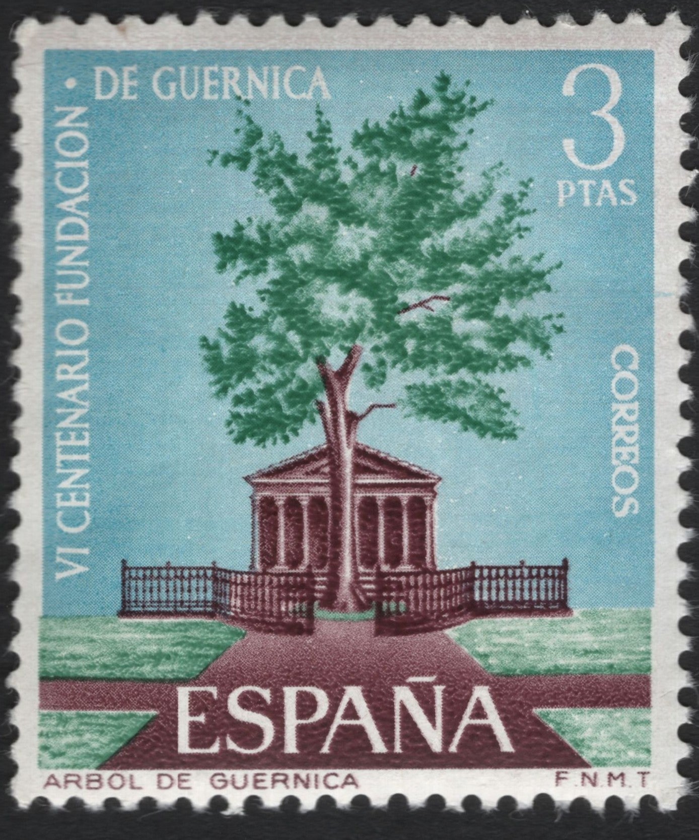 SCG10168 - Spain 1973 – VI Centenary of the Foundation of Guernica – Árbol de Guernica (3 Ptas)