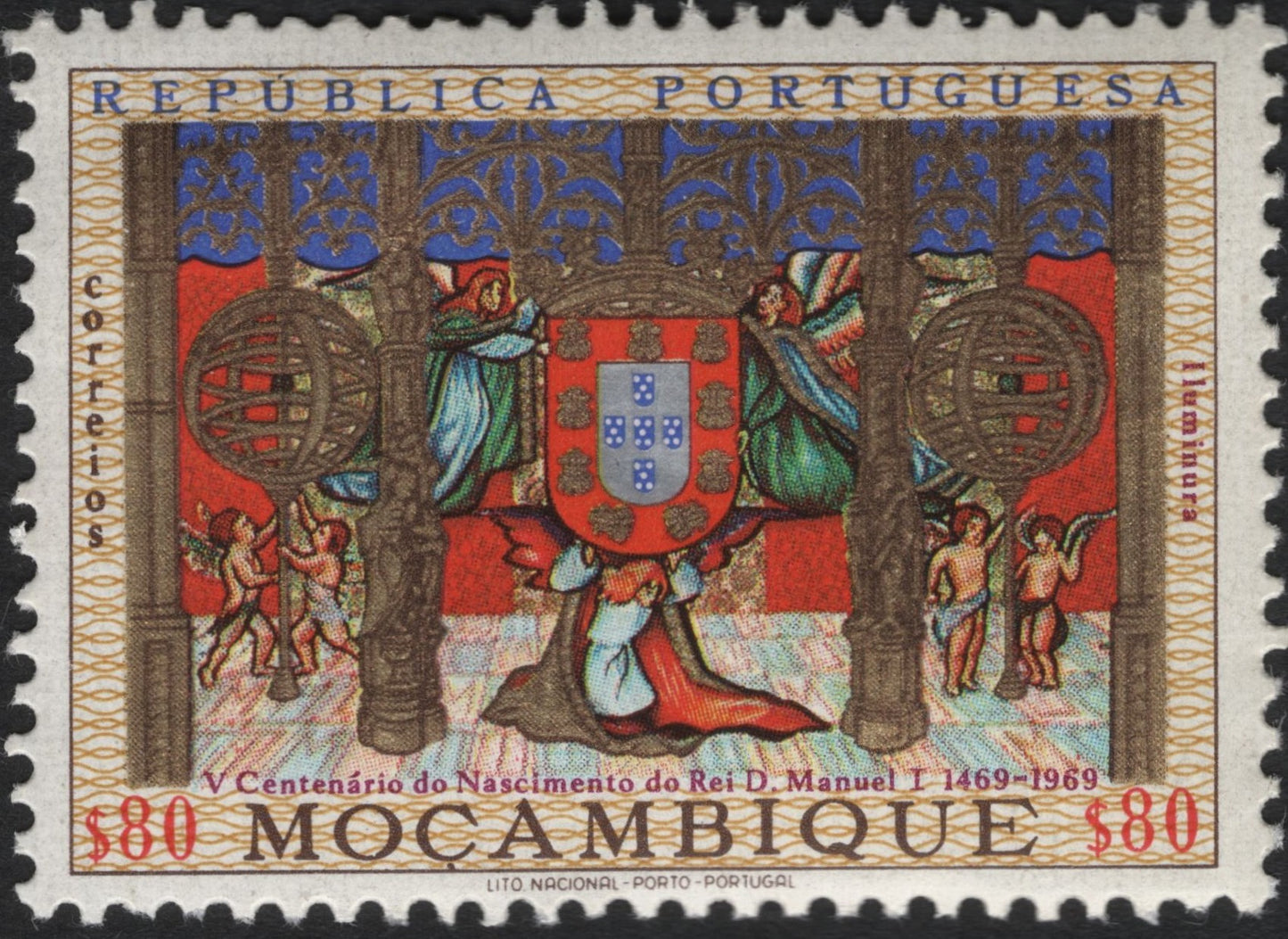 SCG10185 - Mozambique 1969 – 500th Anniversary of King Manuel I (80$00)