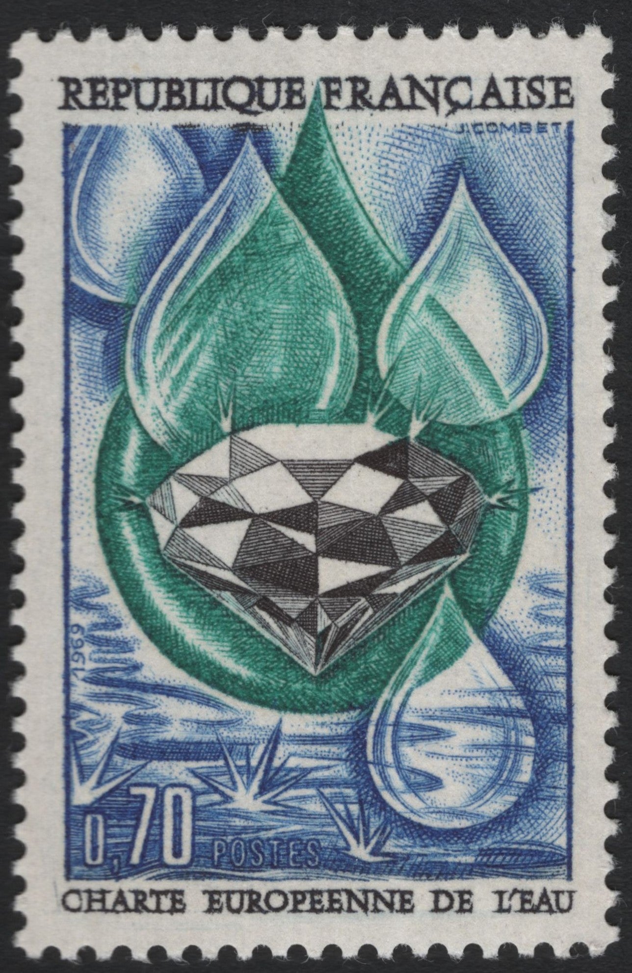 SCG10258 - France 1969 – European Water Charter, 0.70F Commemorative