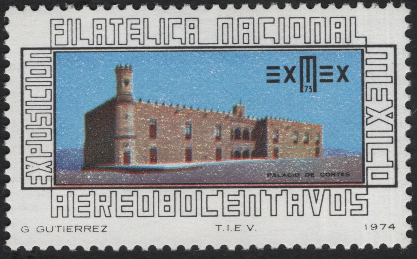 SCG10285 - Mexico 1974 – National Philatelic Exhibition (EXMEX ’73), Palacio de Cortés – 80c Airmail