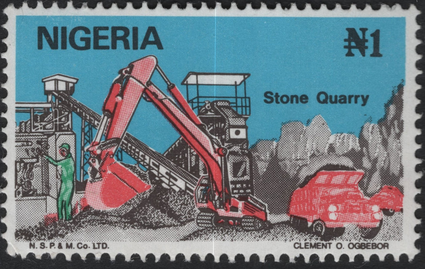 SCG10280 - Nigeria 1970s ₦1 “Stone Quarry” – Industrial Development Series