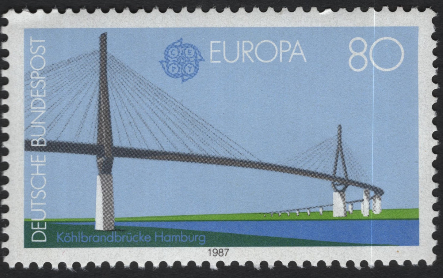 SCG10239 - Germany 1987 – Köhlbrand Bridge, Hamburg (Europa CEPT) – 80 Pfennig