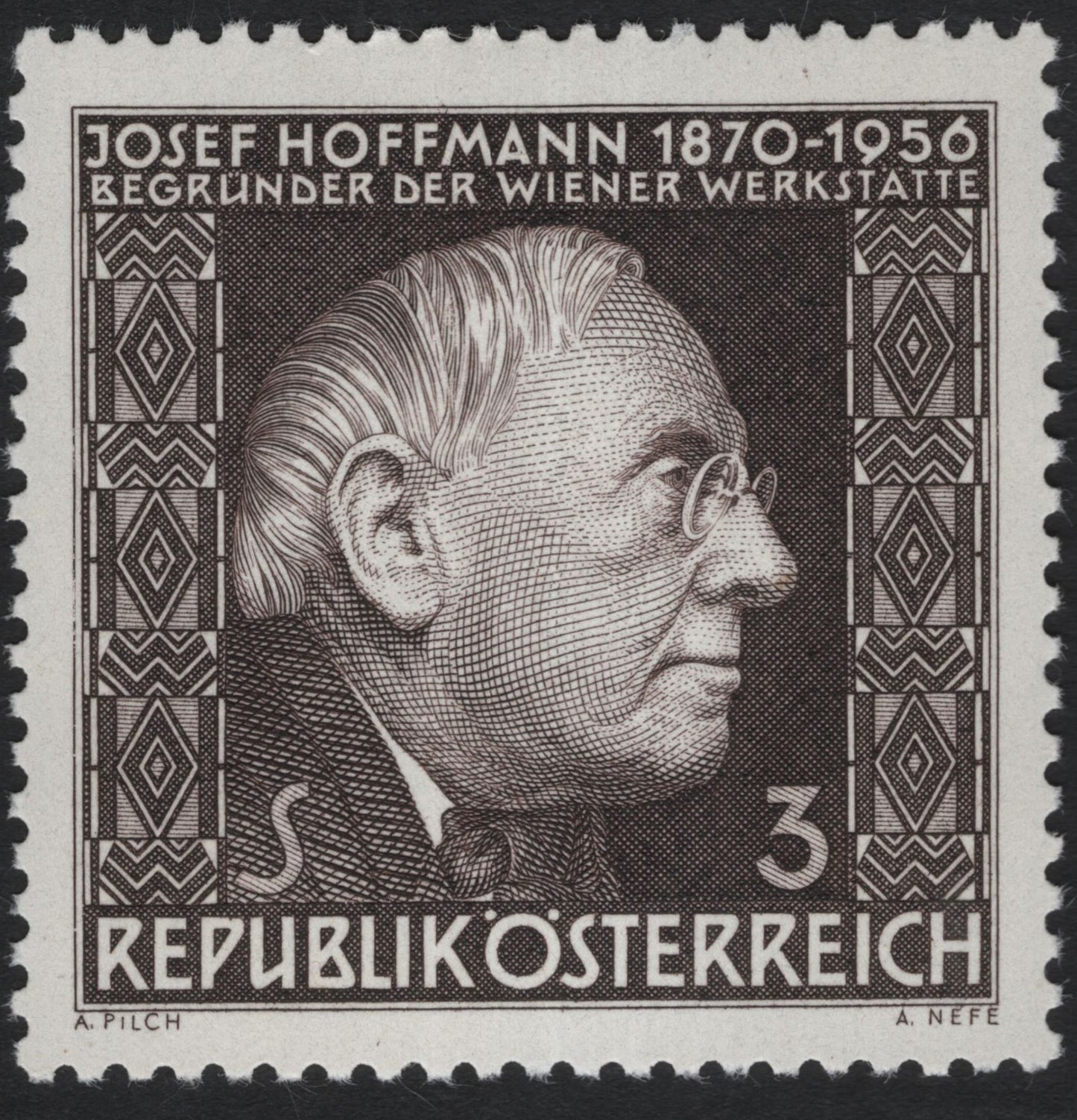 SCG10246 - Austria 1968 – Josef Hoffmann “Wiener Werkstätte Founder” 3 Schilling Commemorative